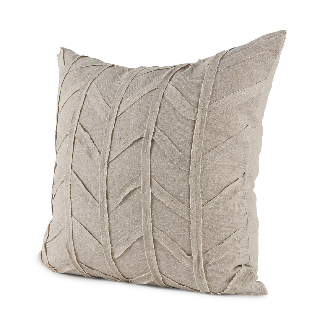 Ivivva 20x20 Beige Fabric Textured Pillow Cover w/Non-Allergen Filler, Set of 2