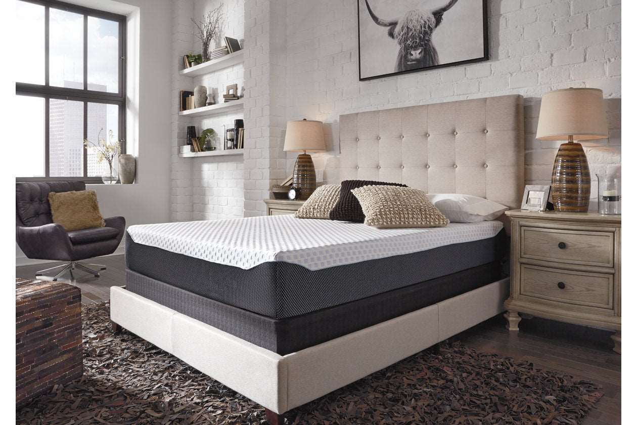 10 Inch Chime Elite White/Blue Twin Memory Foam Mattress in a box - M67311 - Bien Home Furniture &amp; Electronics