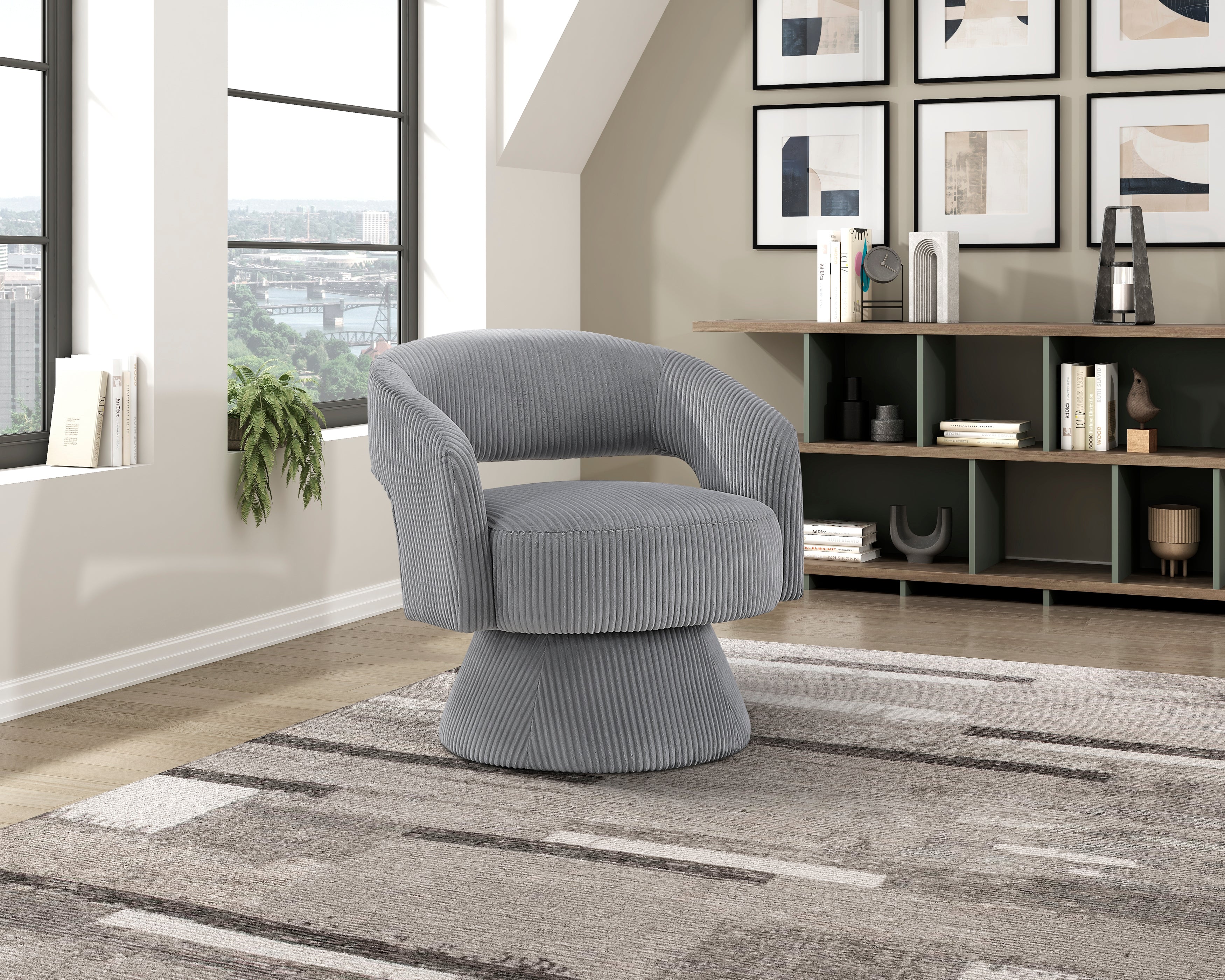 1013DGY-1 Swivel Chair - 1013DGY-1