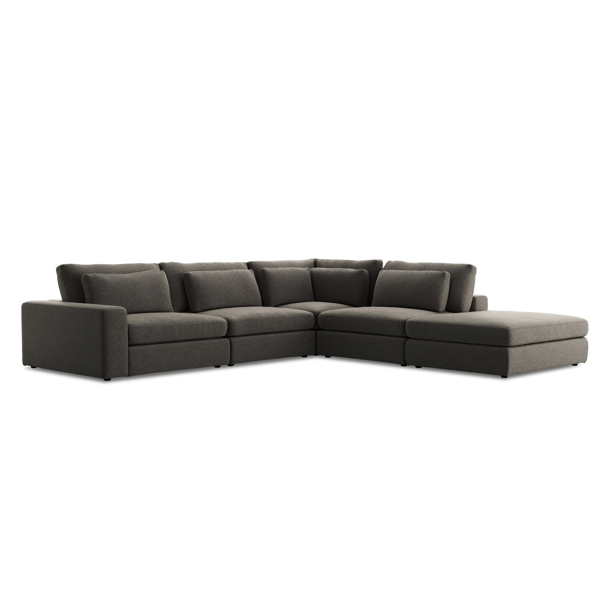 Bloor 4-Piece Sectional W/ Ottoman in Landale Charcoal