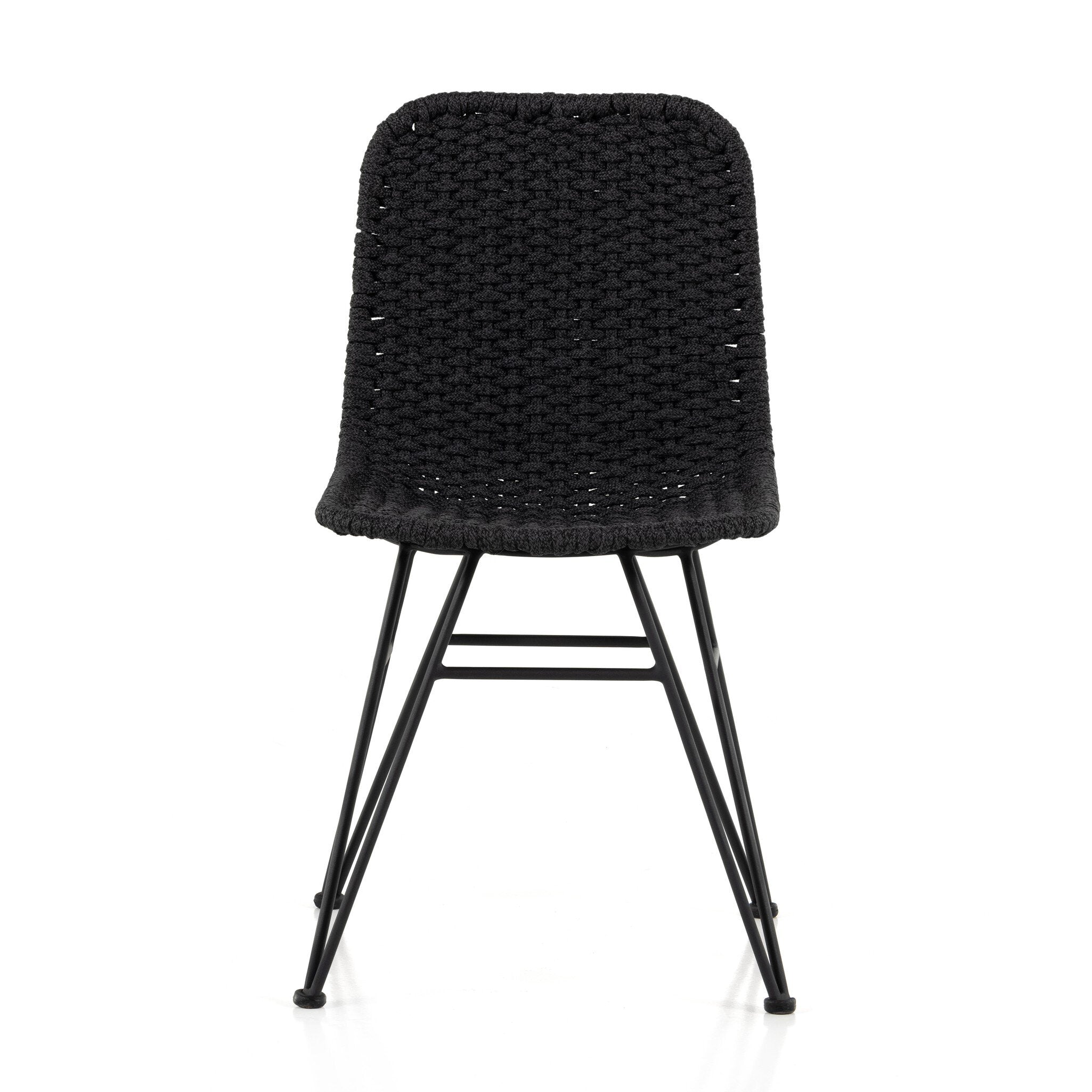 Dema Outdoor Dining Chair in Thick Dark Grey Rope