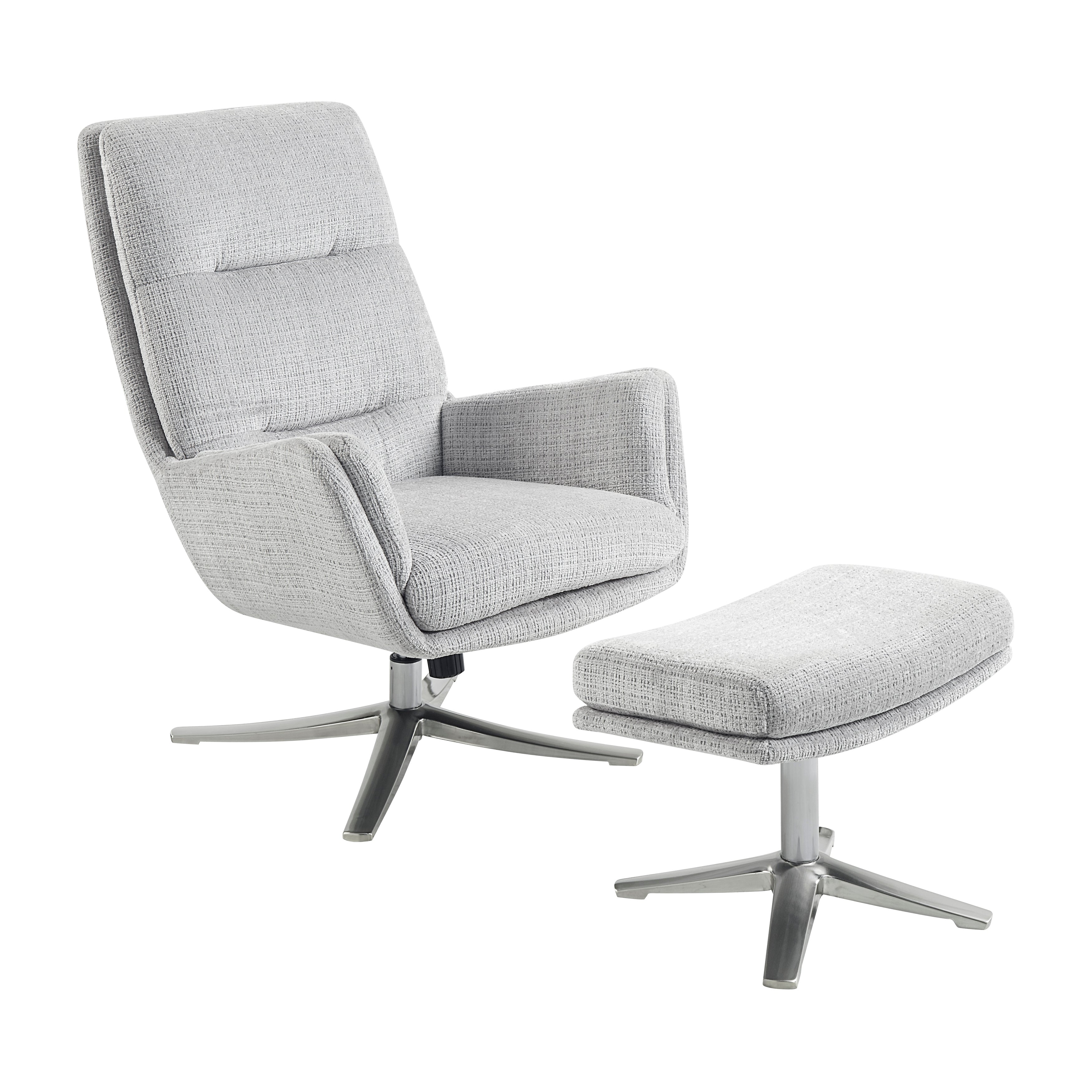 1159GY Swivel Chair with Ottoman - 1159GY