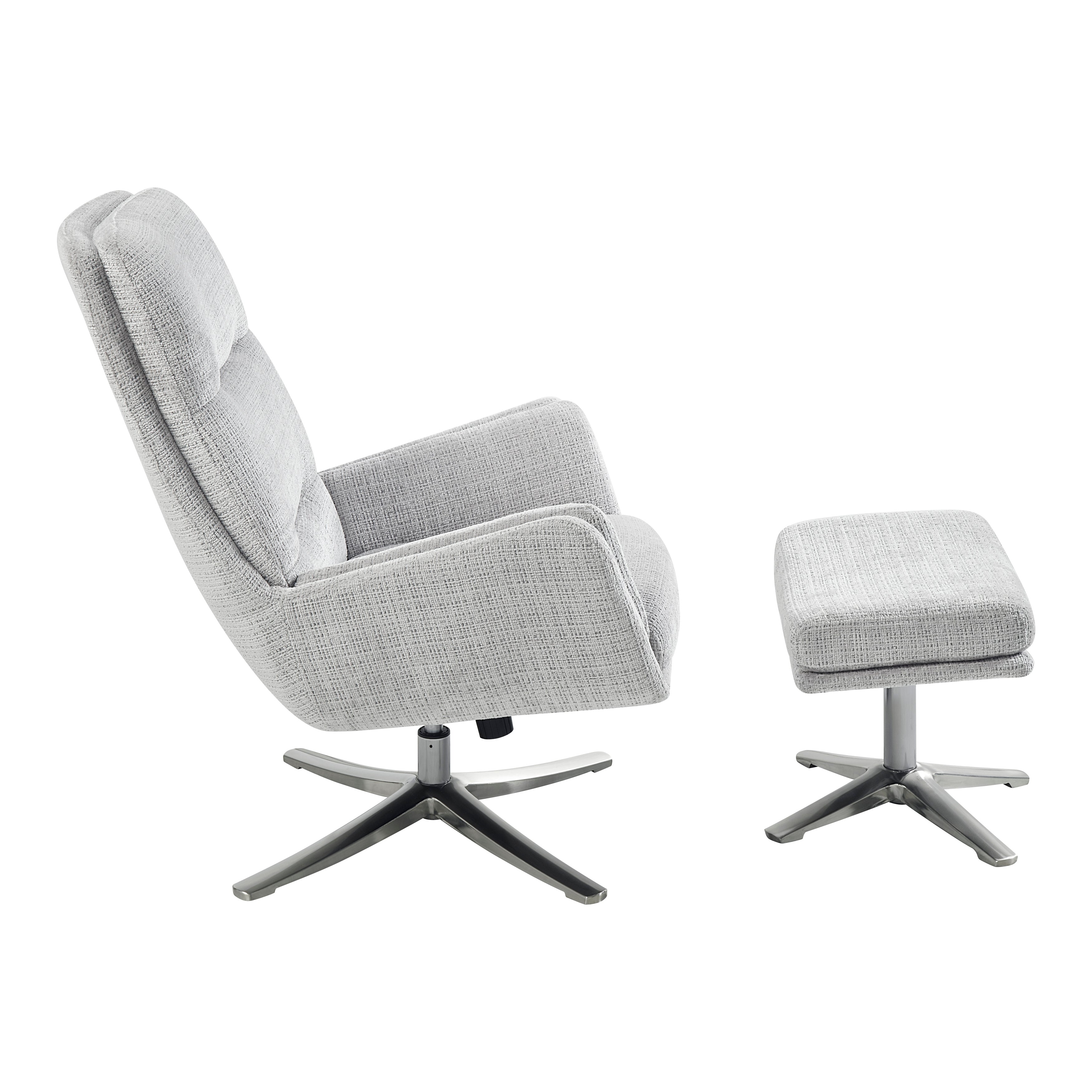 1159GY Swivel Chair with Ottoman - 1159GY
