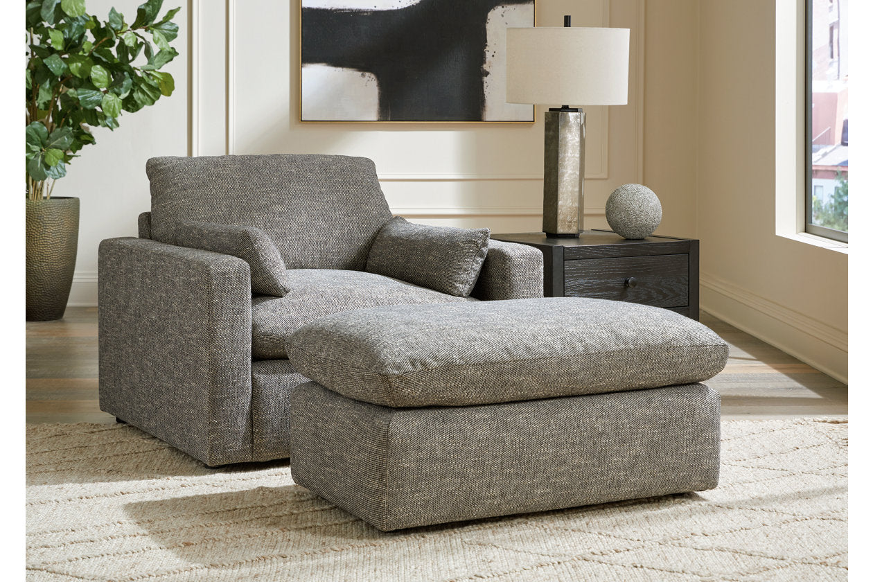 Dramatic Granite Sofa, Loveseat, Oversized Chair and Ottoman - Ashley - Luna Furniture