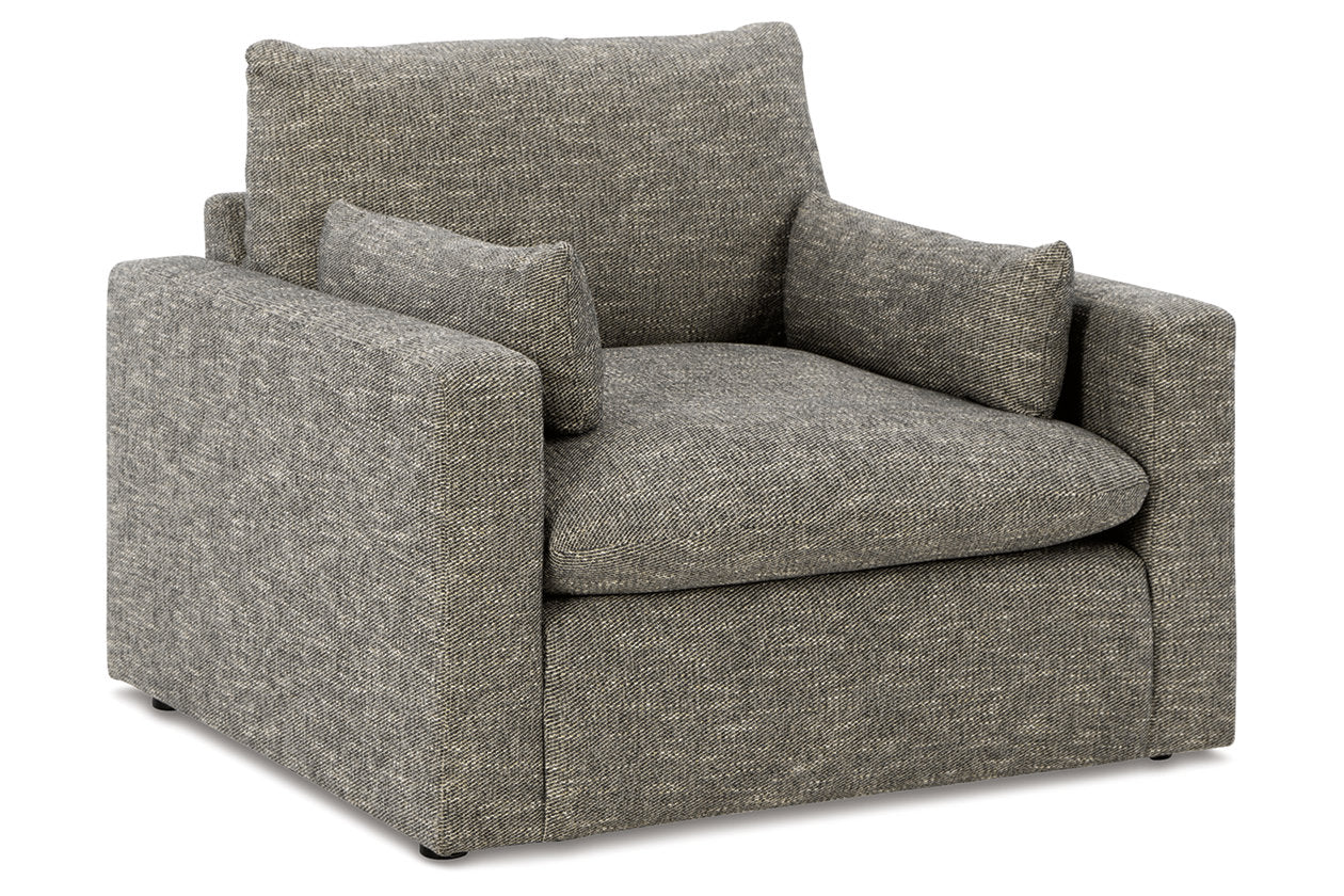 Dramatic Granite Oversized Chair and Ottoman - Ashley - Luna Furniture