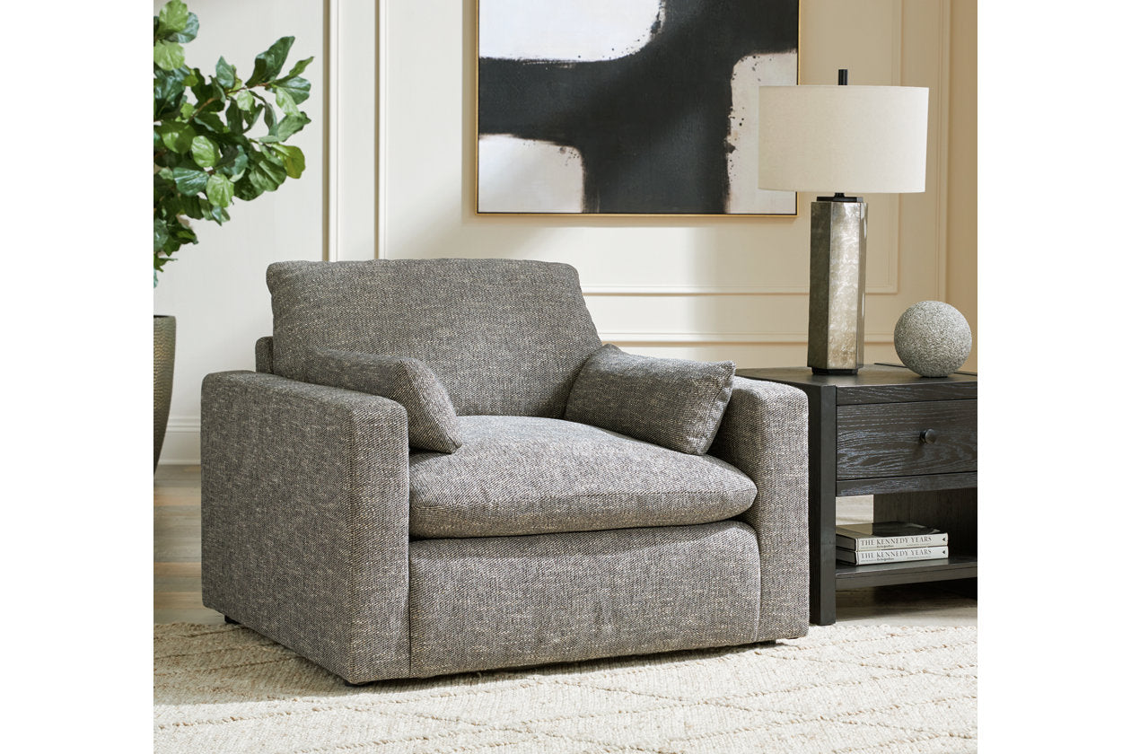 Dramatic Granite Oversized Chair and Ottoman - Ashley - Luna Furniture