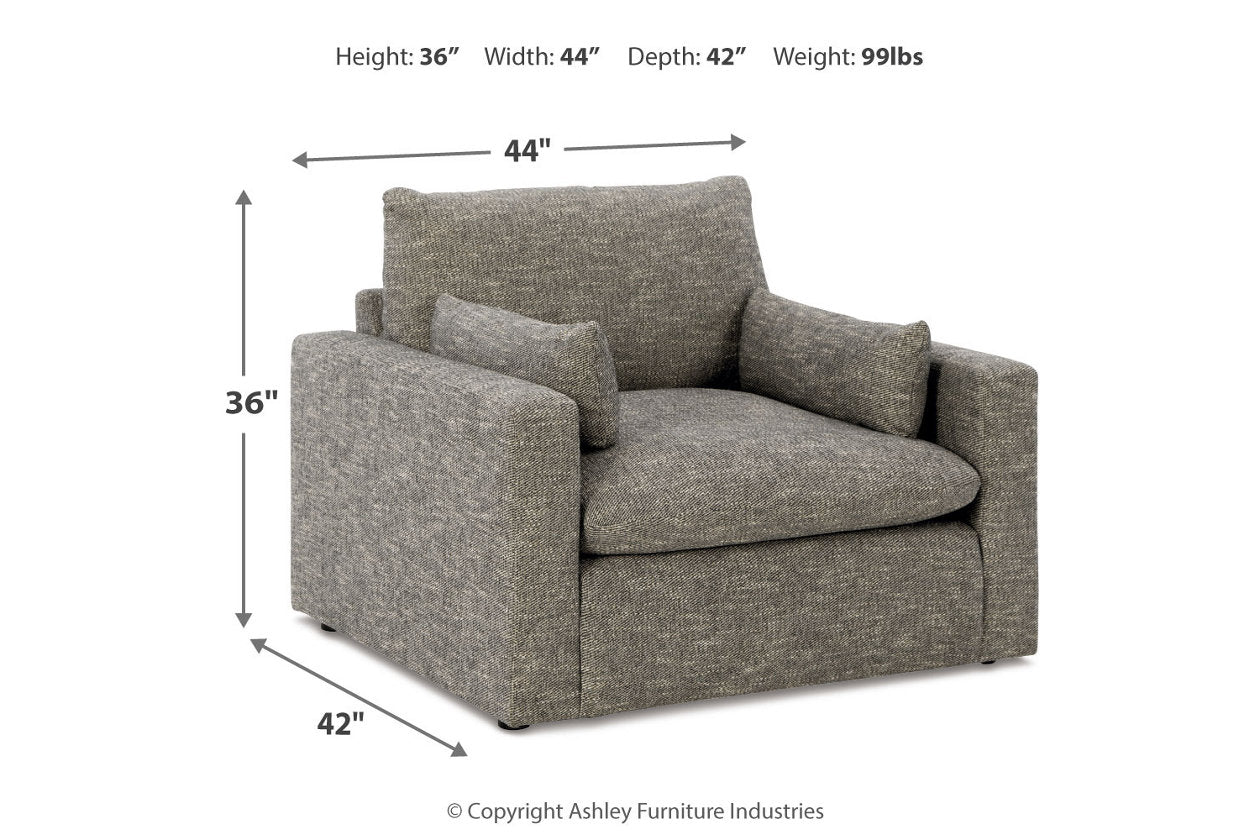 Dramatic Granite Sofa, Loveseat, Oversized Chair and Ottoman - Ashley - Luna Furniture