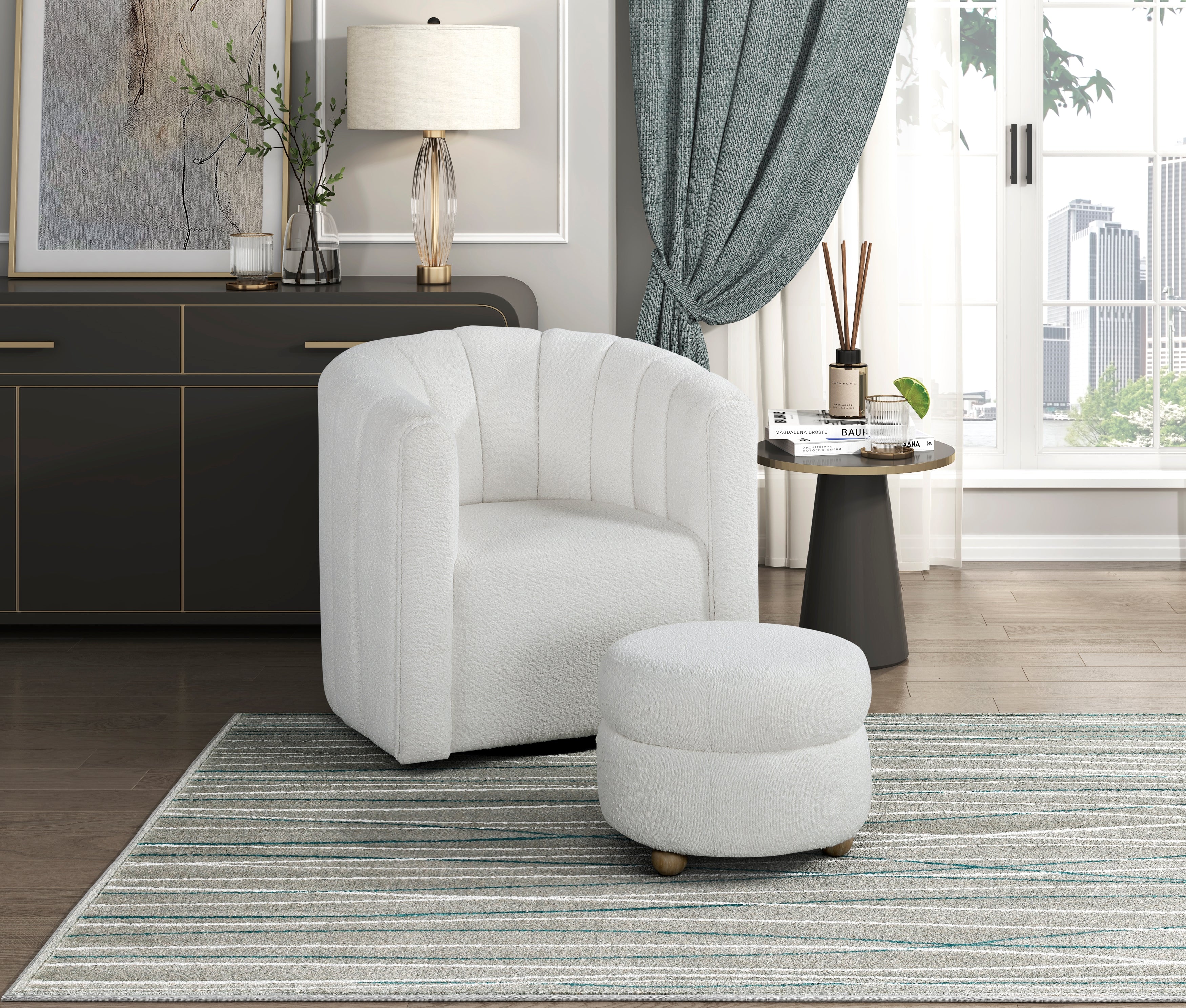 1260WH Swivel Chair with Ottoman - 1260WH