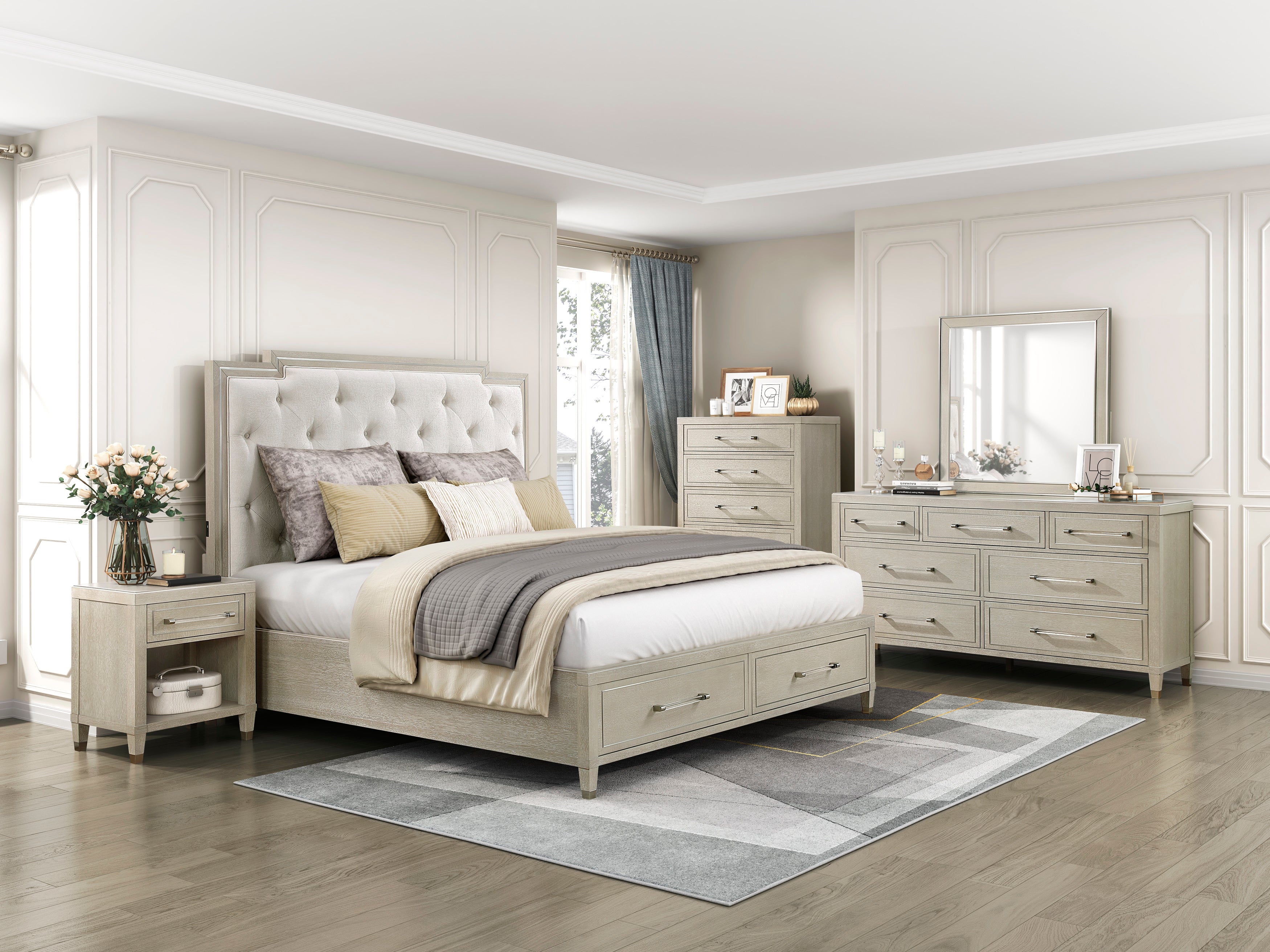 1312-1* (3) Queen Platform Bed with Footboard Storage - 1312-1*