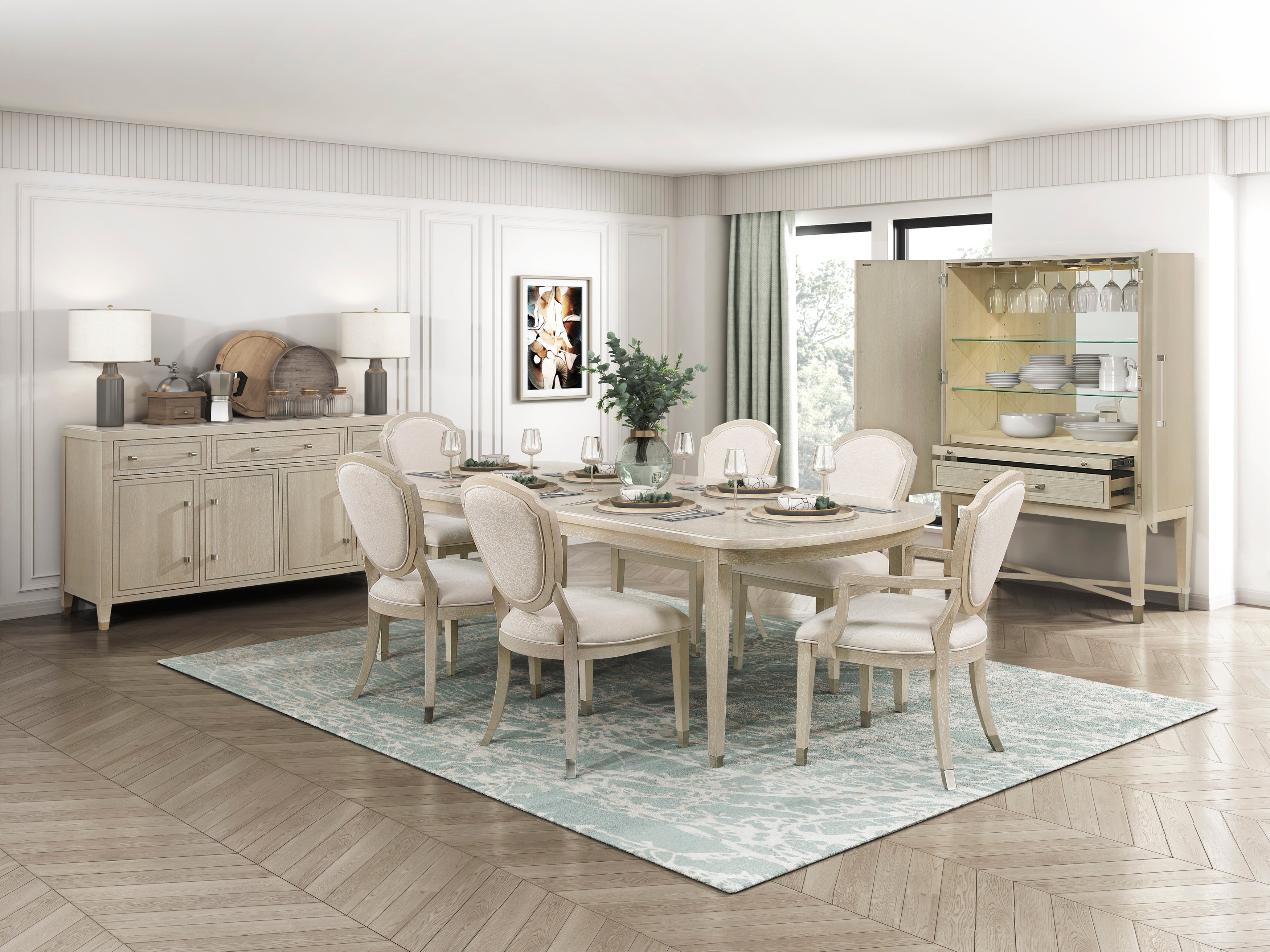 Genoa Light Oak Extendable Dining Set from Homelegance - Luna Furniture