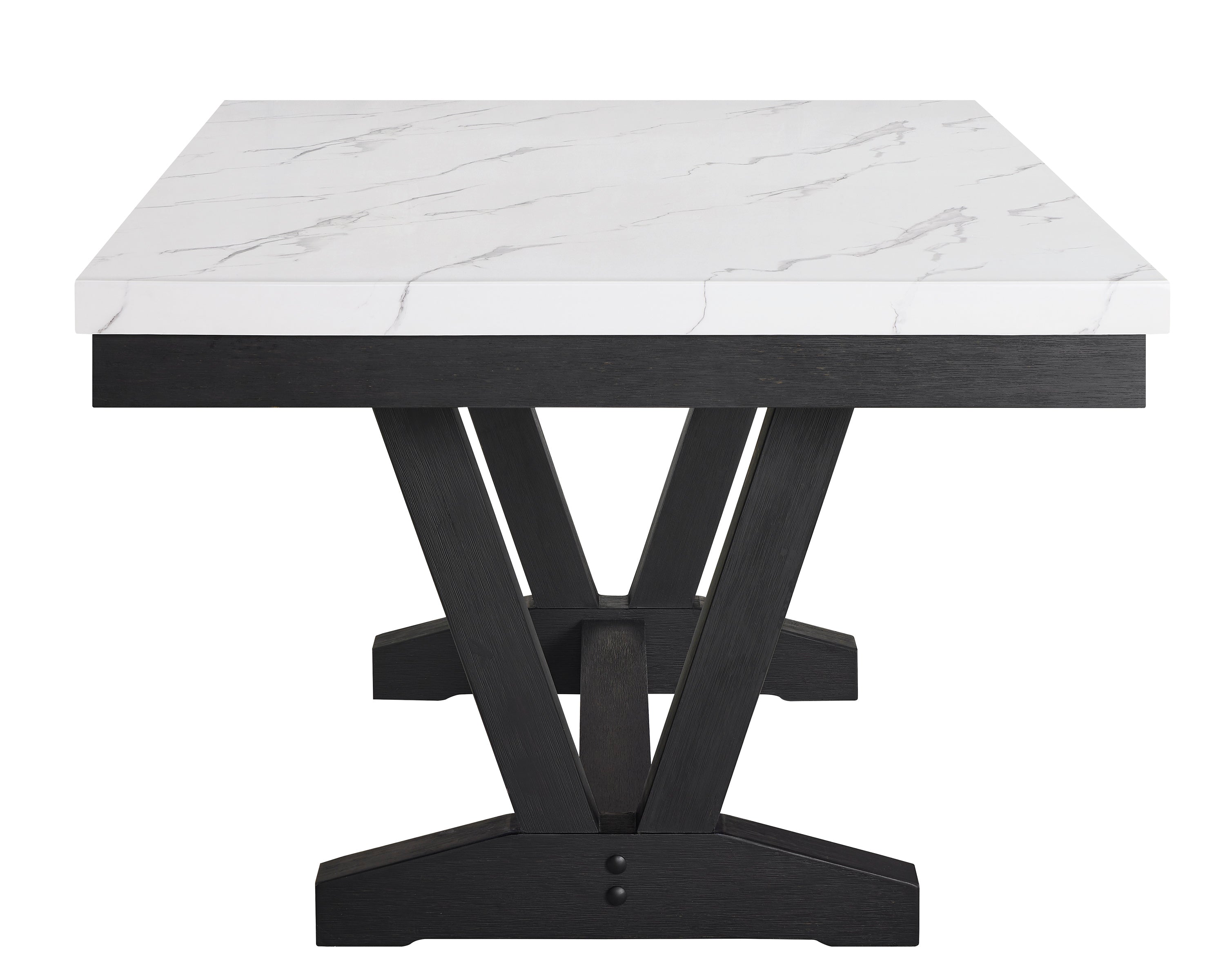 Vance Light Gray Faux Marble Dining Set from Crown Mark - Luna Furniture