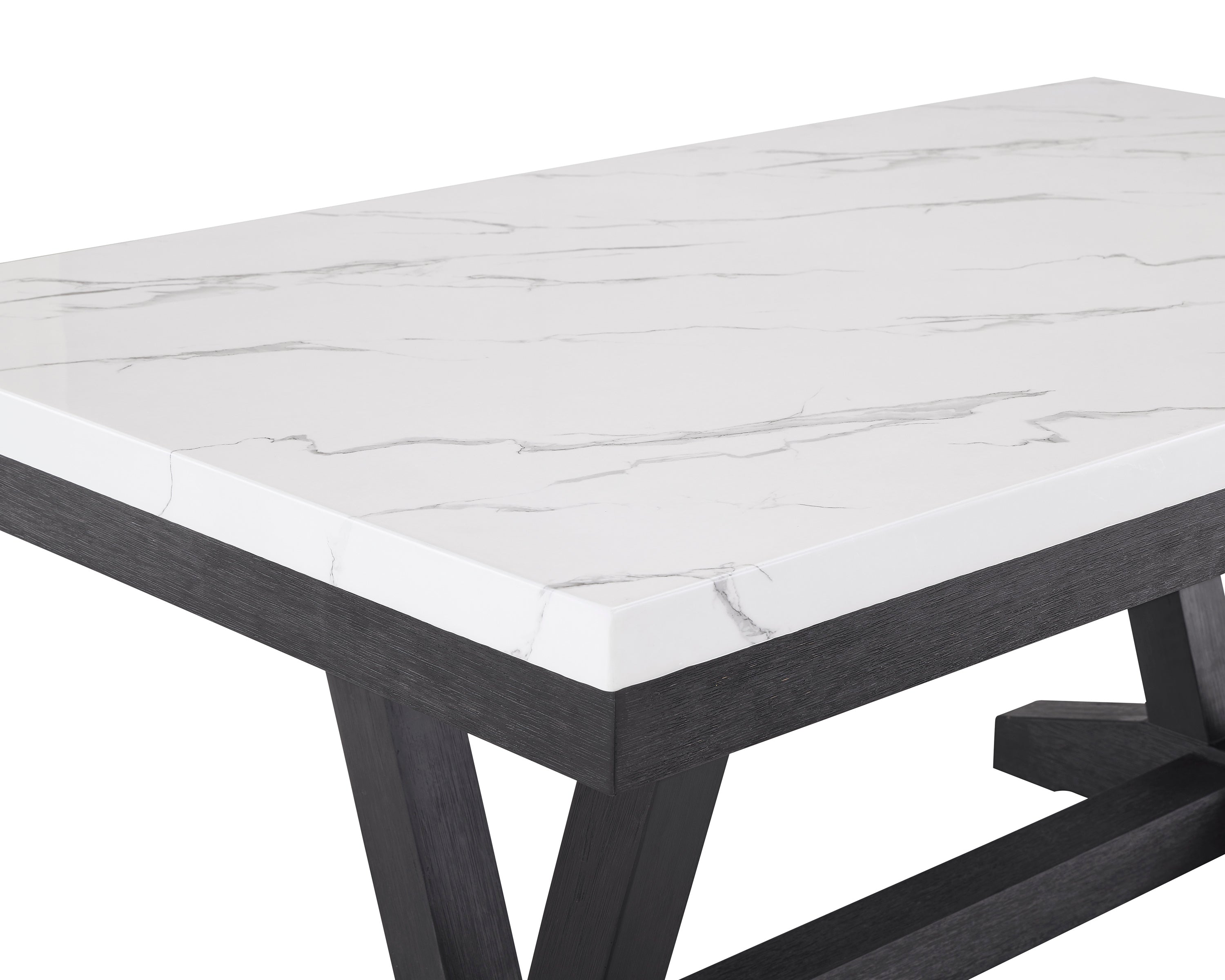 Vance Light Gray Faux Marble Dining Set from Crown Mark - Luna Furniture