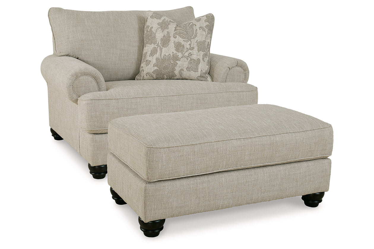 Asanti Fog Oversized Chair and Ottoman - Ashley - Luna Furniture