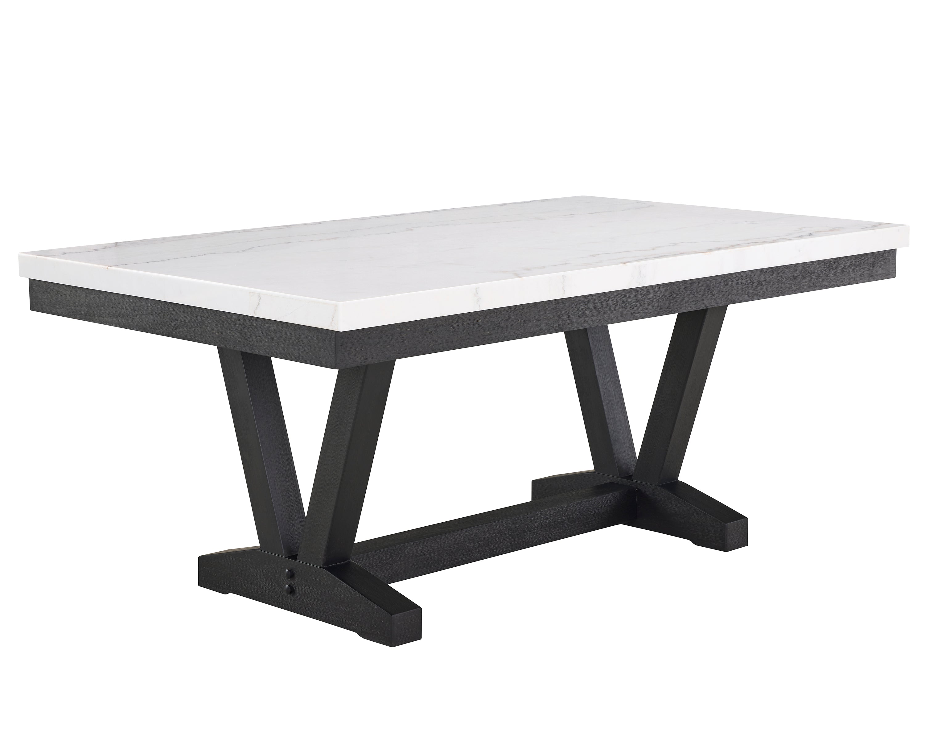Varley Light Gray Genuine Marble Dining Set from Crown Mark - Luna Furniture