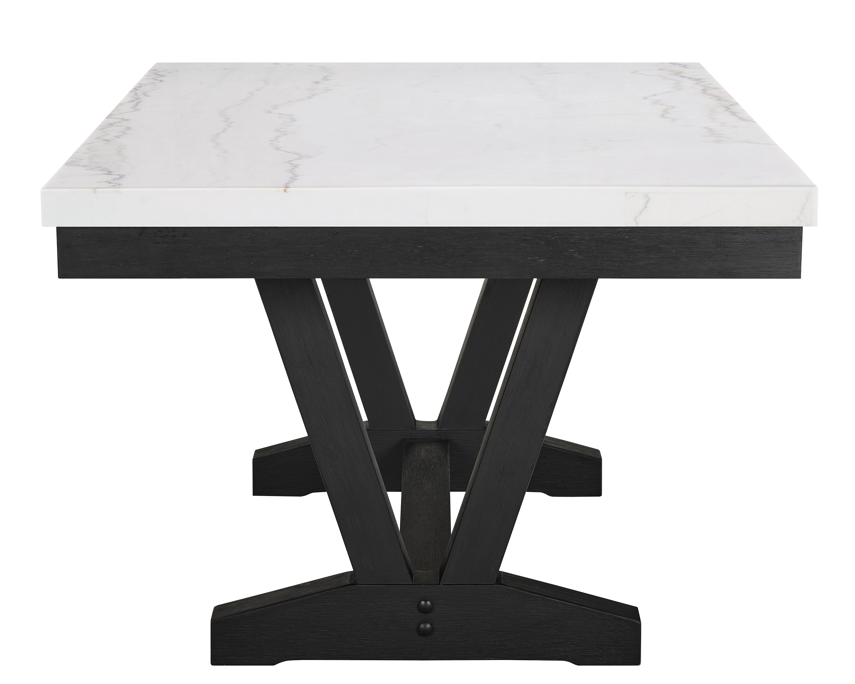 Varley Light Gray Genuine Marble Dining Set from Crown Mark - Luna Furniture