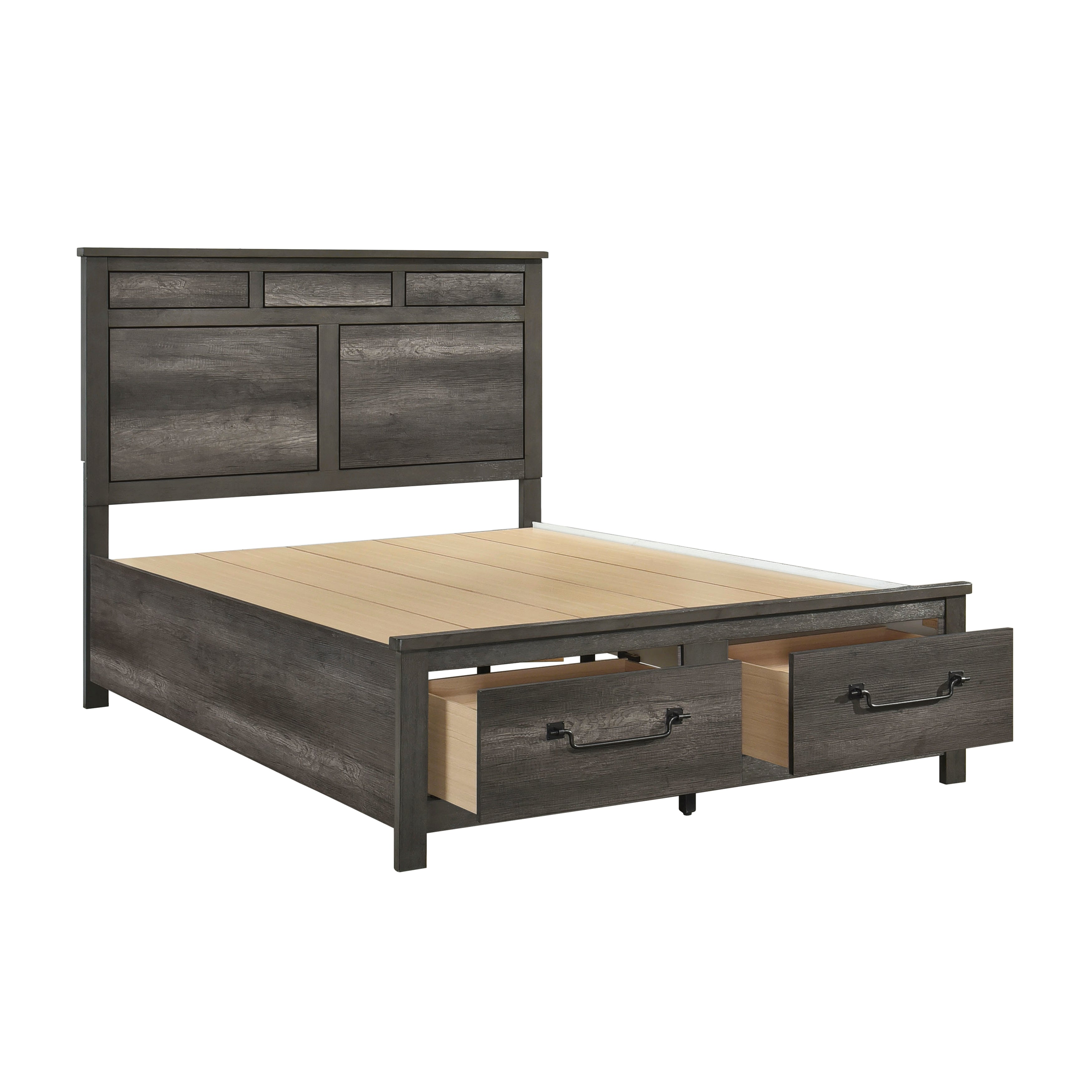 1342-1* (3) QUEEN PLATFORM BED WITH FOOTBOARD STORAGE - 1342-1*