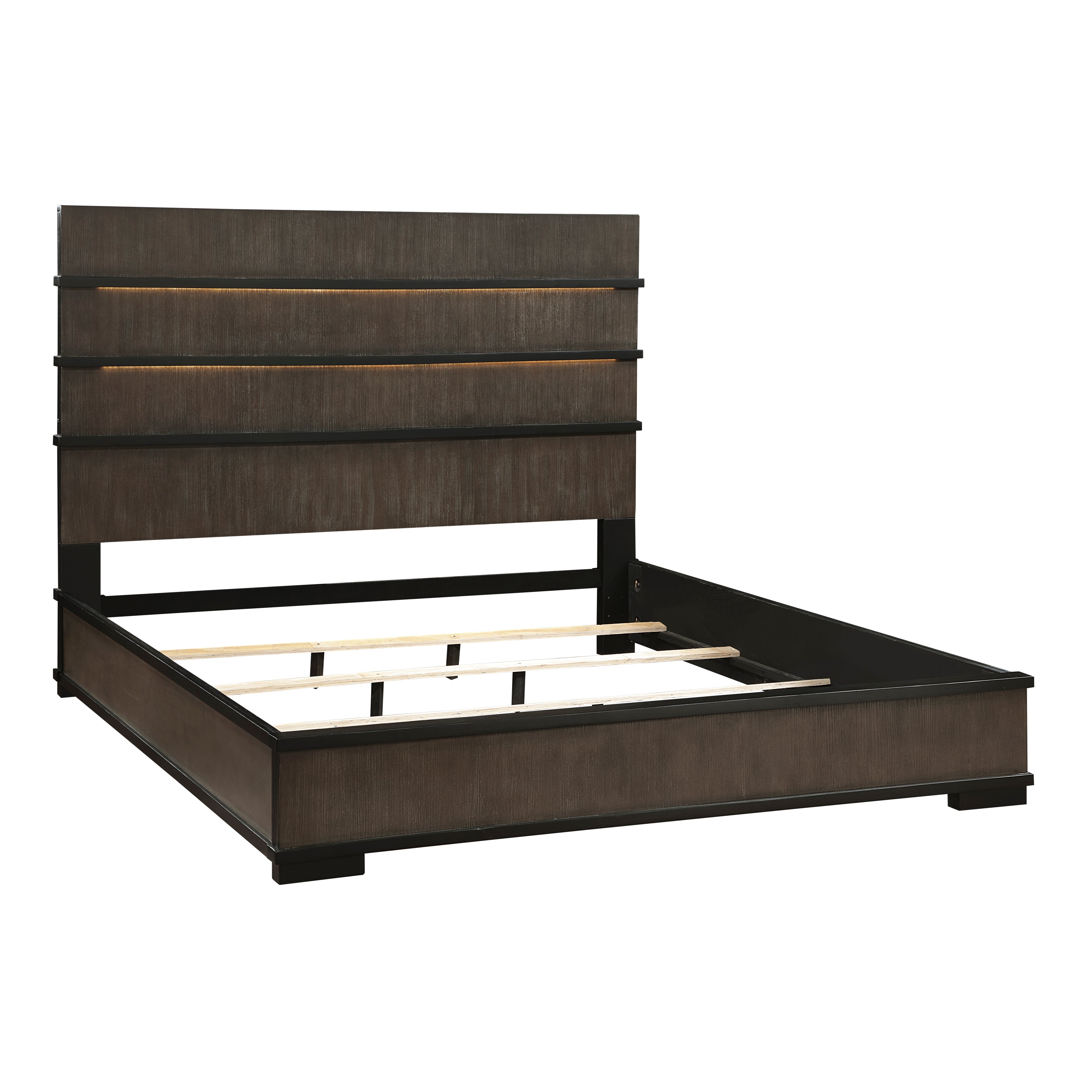 Acworth Brownish Gray Queen Panel Bed from Homelegance - Luna Furniture