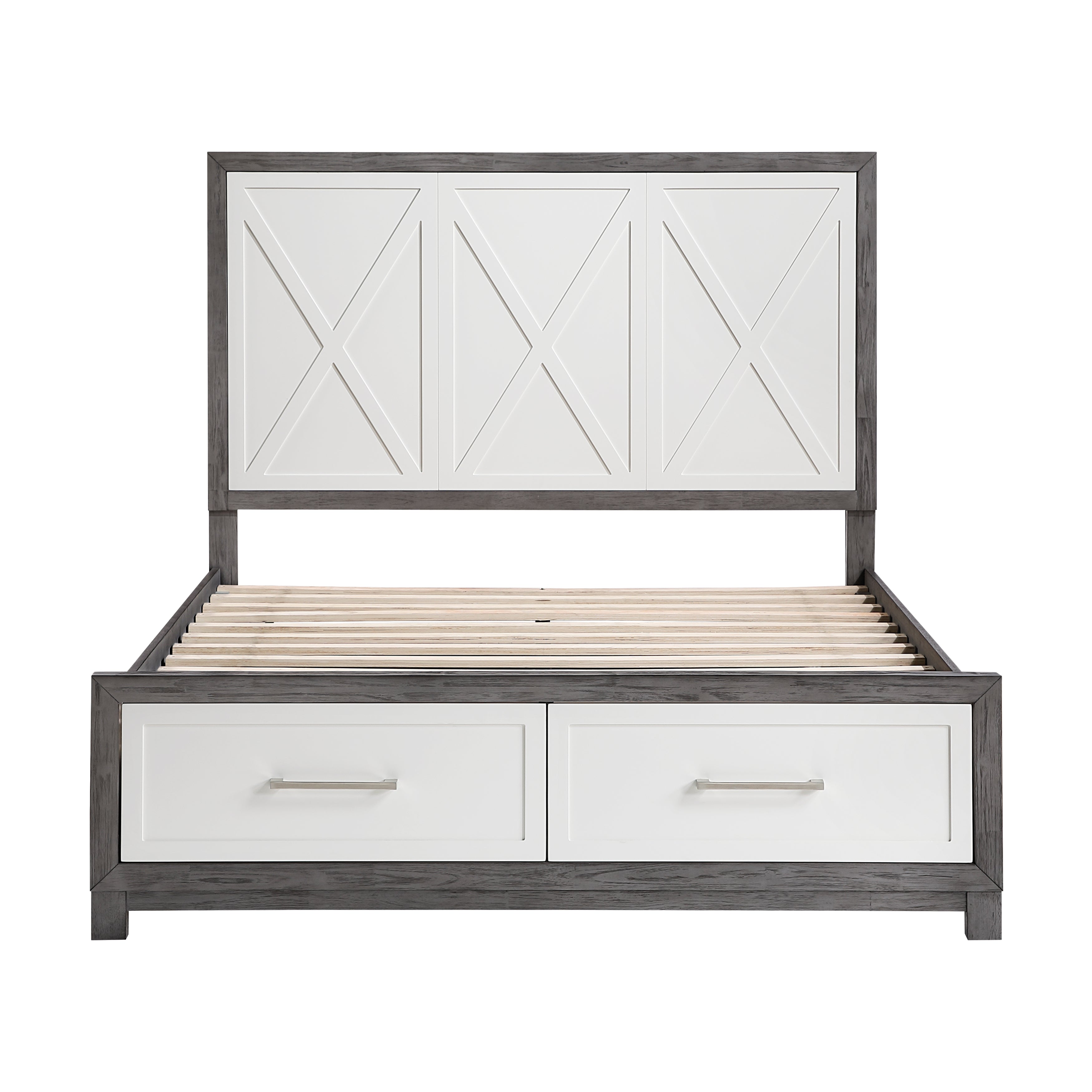 1366-1* (3) Queen Platform Bed with Footboard Storage - 1366-1*