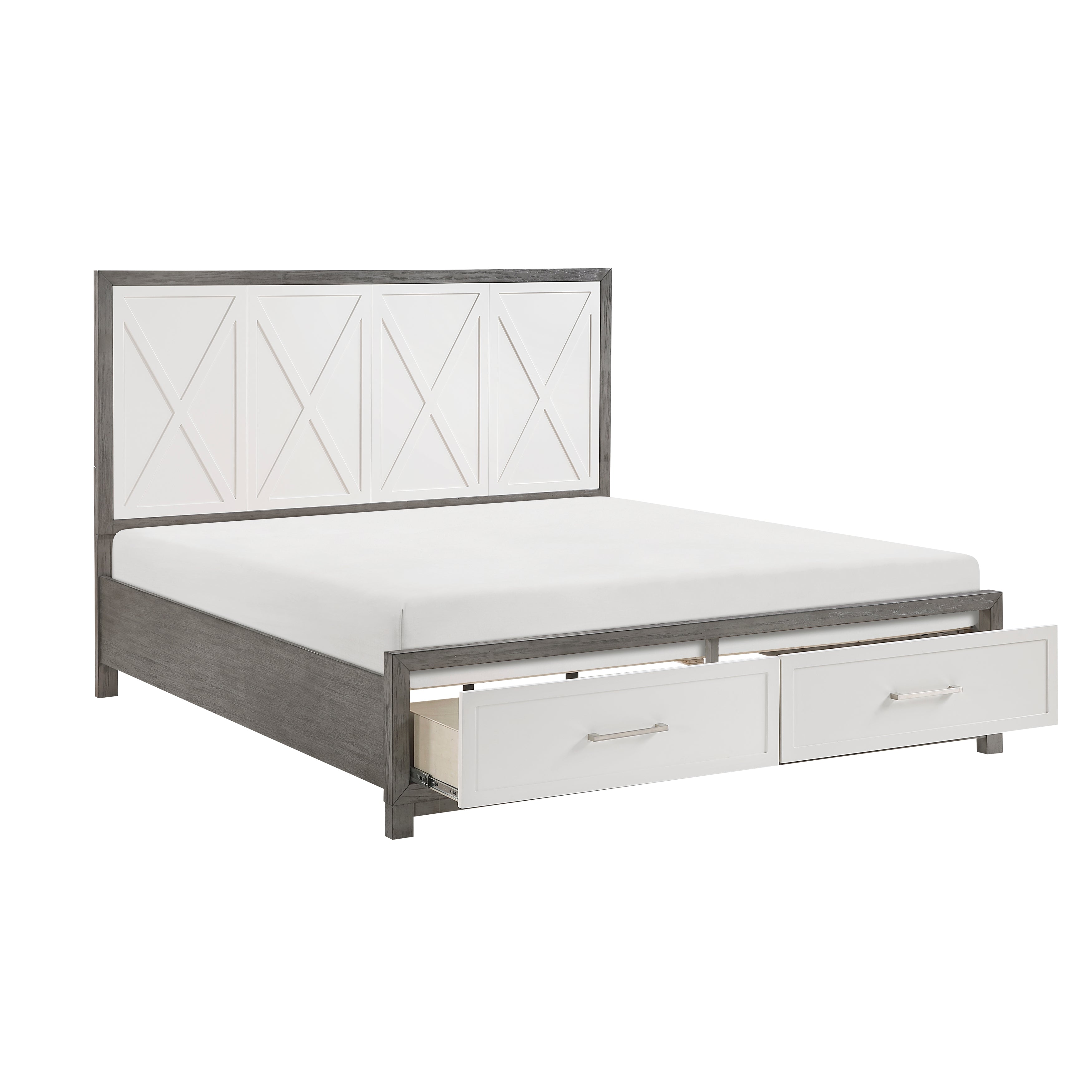 1366K-1EK* (3) Eastern King Platform Bed with Footboard Storage - 1366K-1EK*