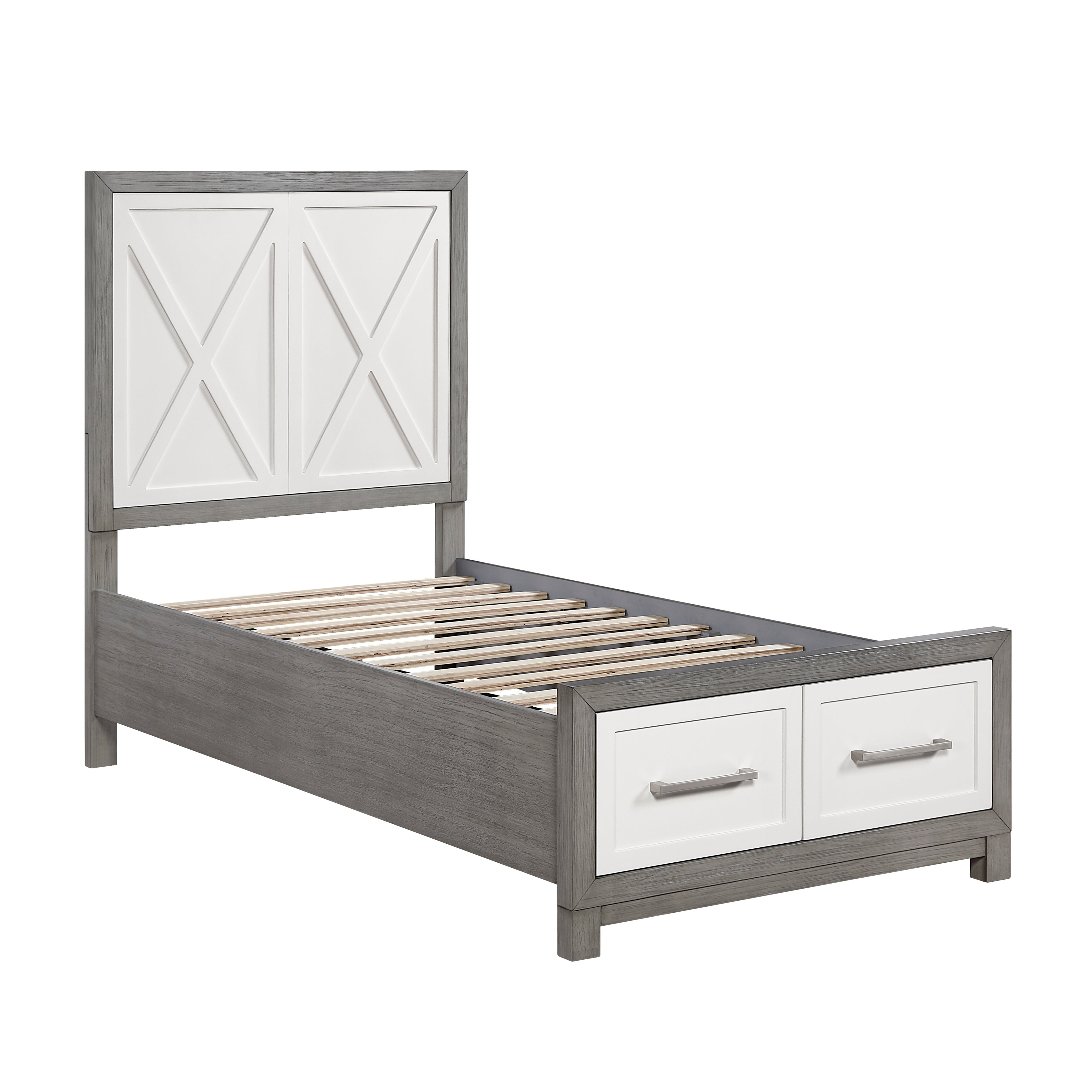1366T-1* (3) Twin Platform Bed with Footboard Storage - 1366T-1*