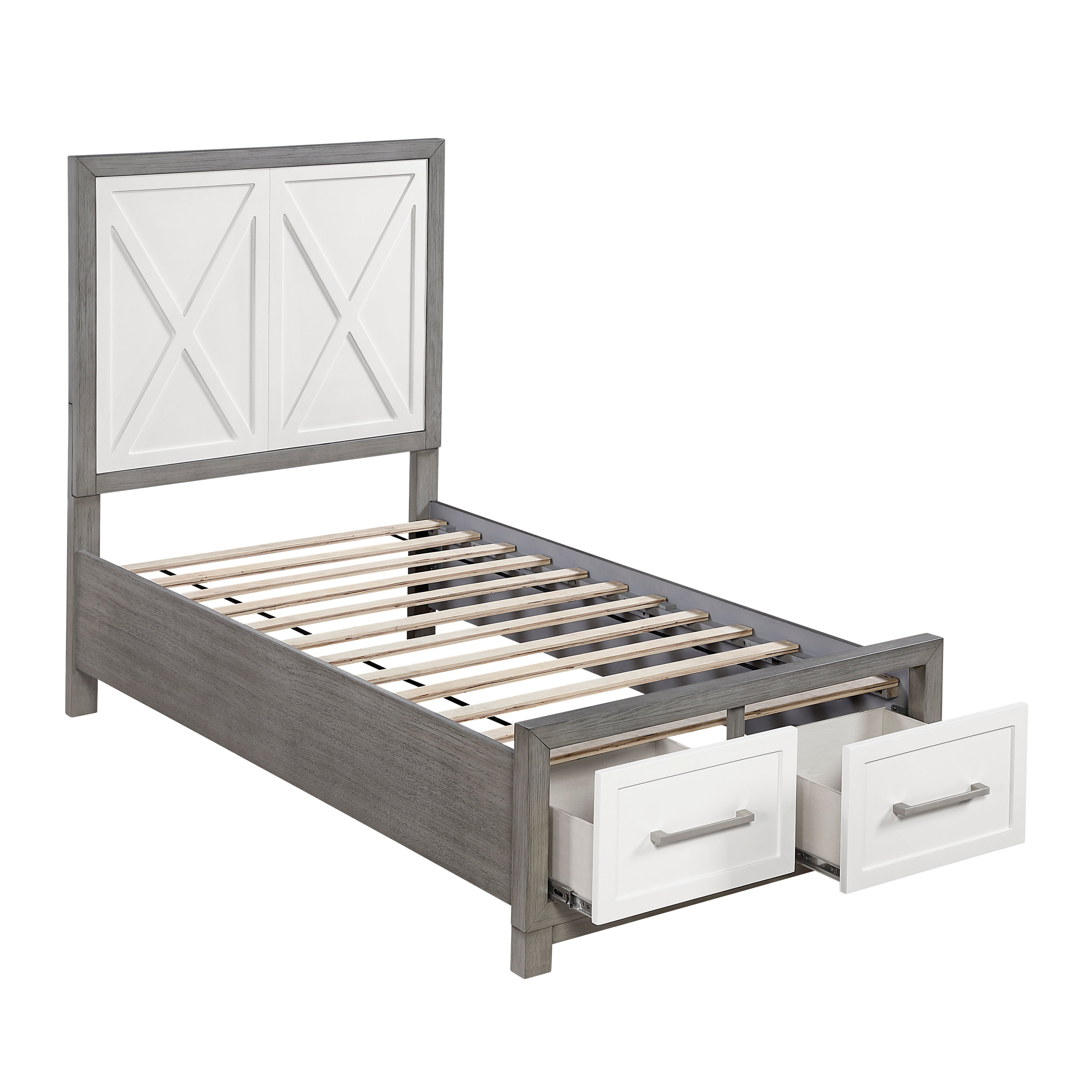 1366T-1* (3) Twin Platform Bed with Footboard Storage - 1366T-1*