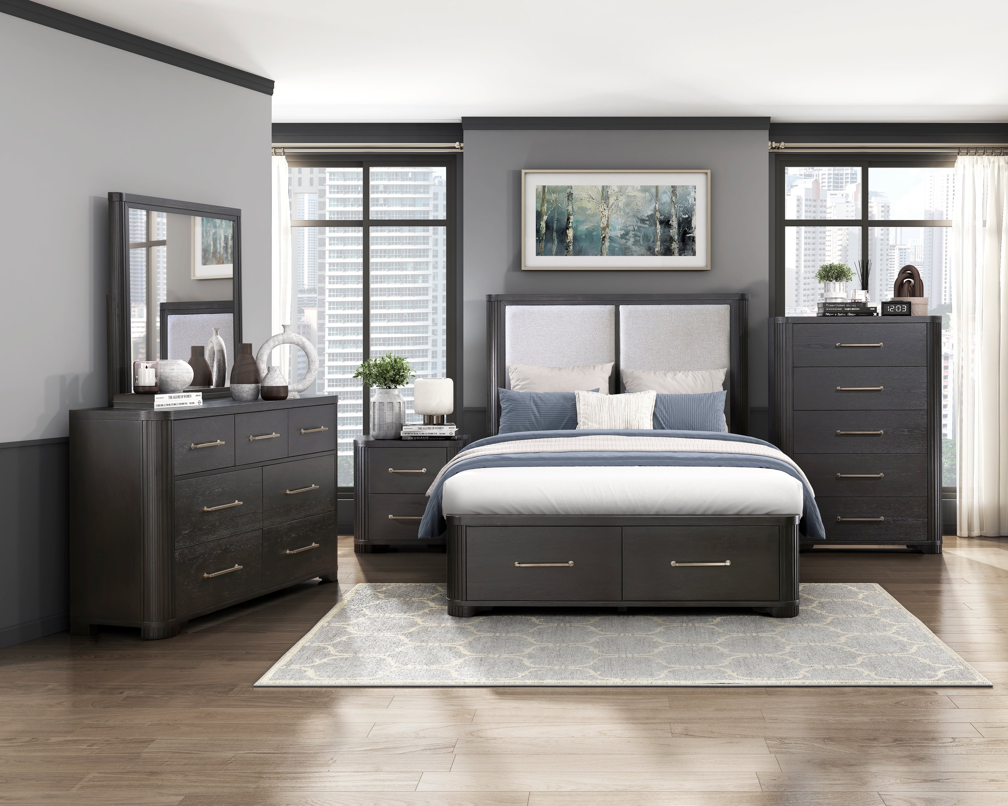 1381K-1EK* (3) Eastern King Platform Bed with Footboard Storage - 1381K-1EK*