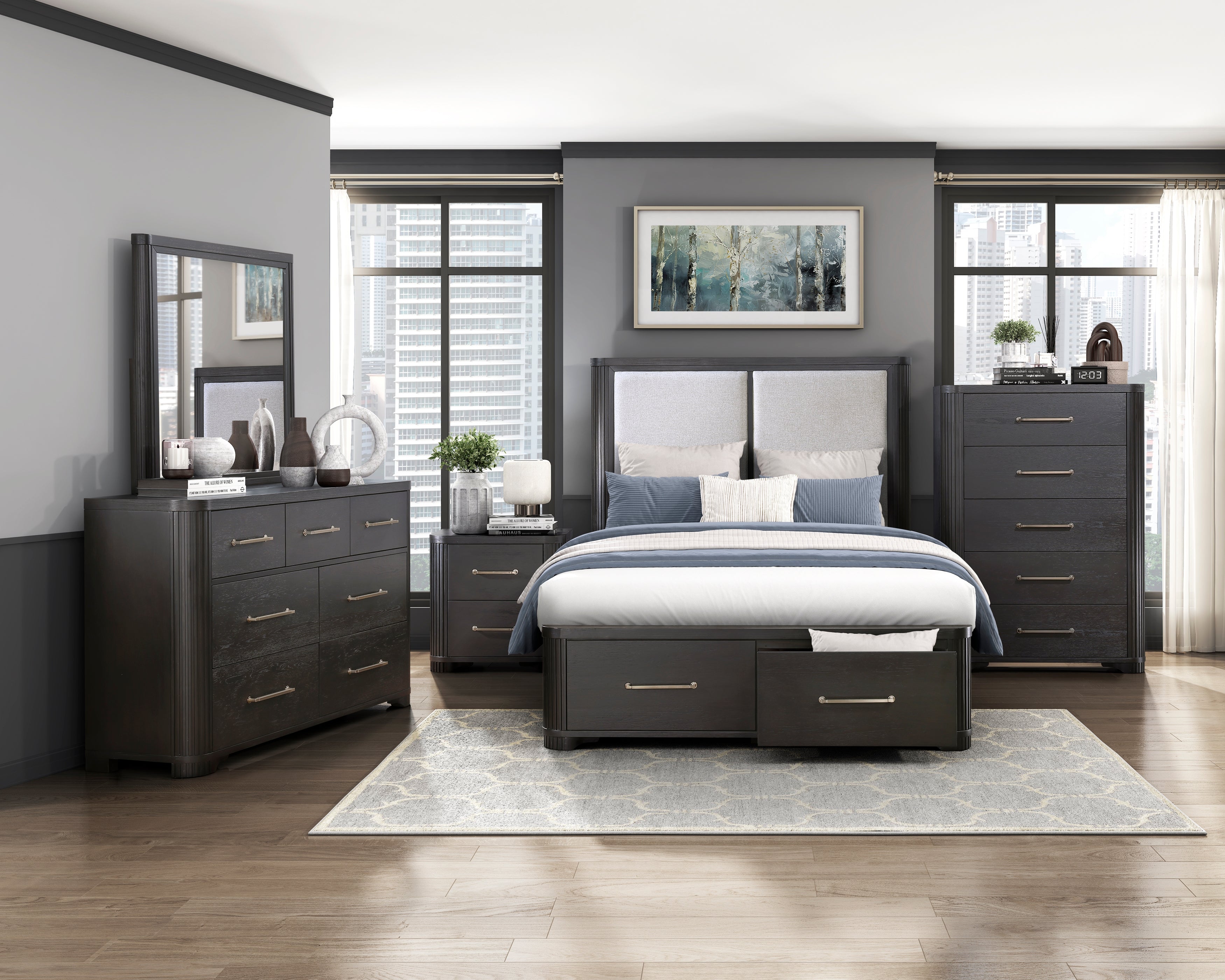 1381K-1EK* (3) Eastern King Platform Bed with Footboard Storage - 1381K-1EK*