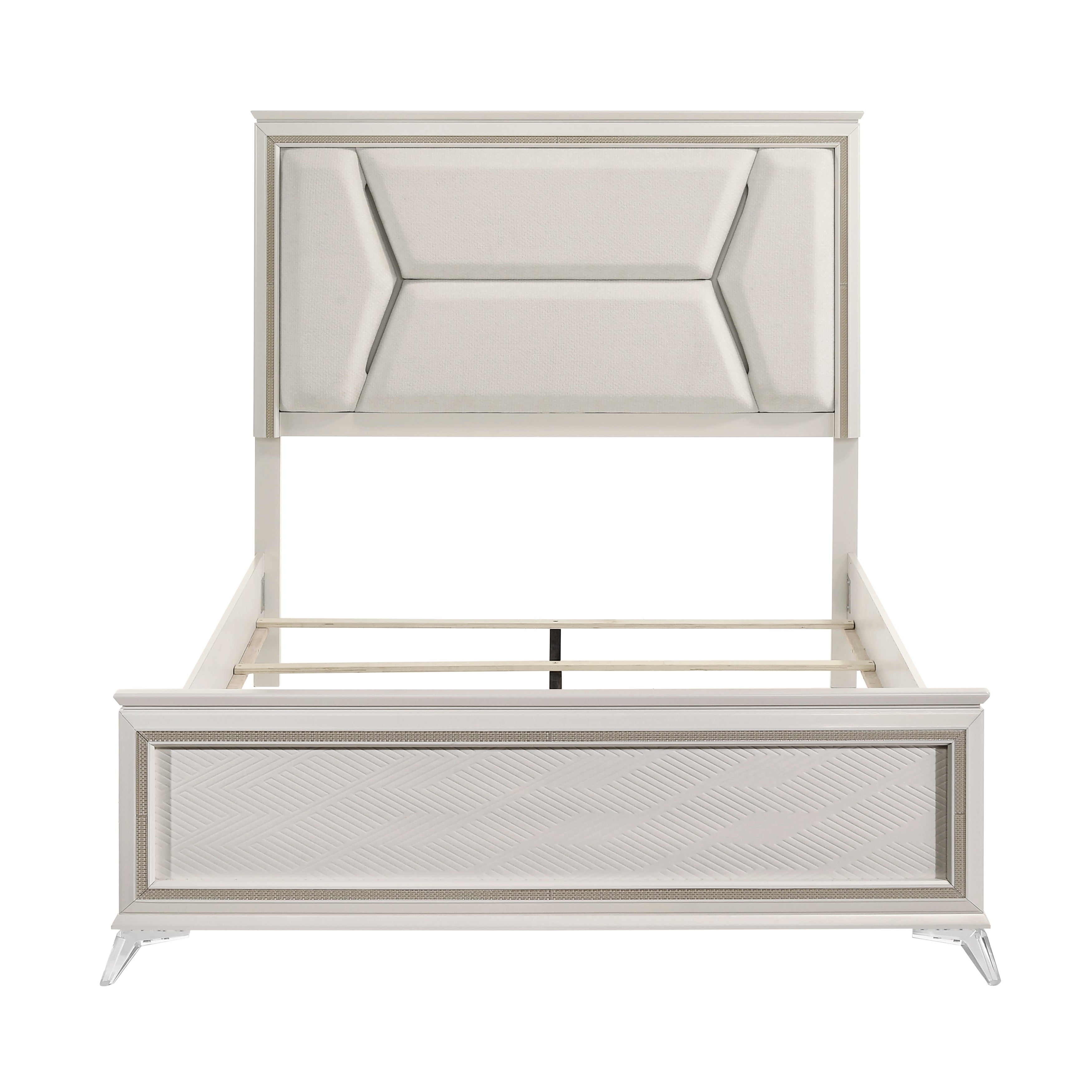 Audra White Queen Panel Bed from Homelegance - Luna Furniture