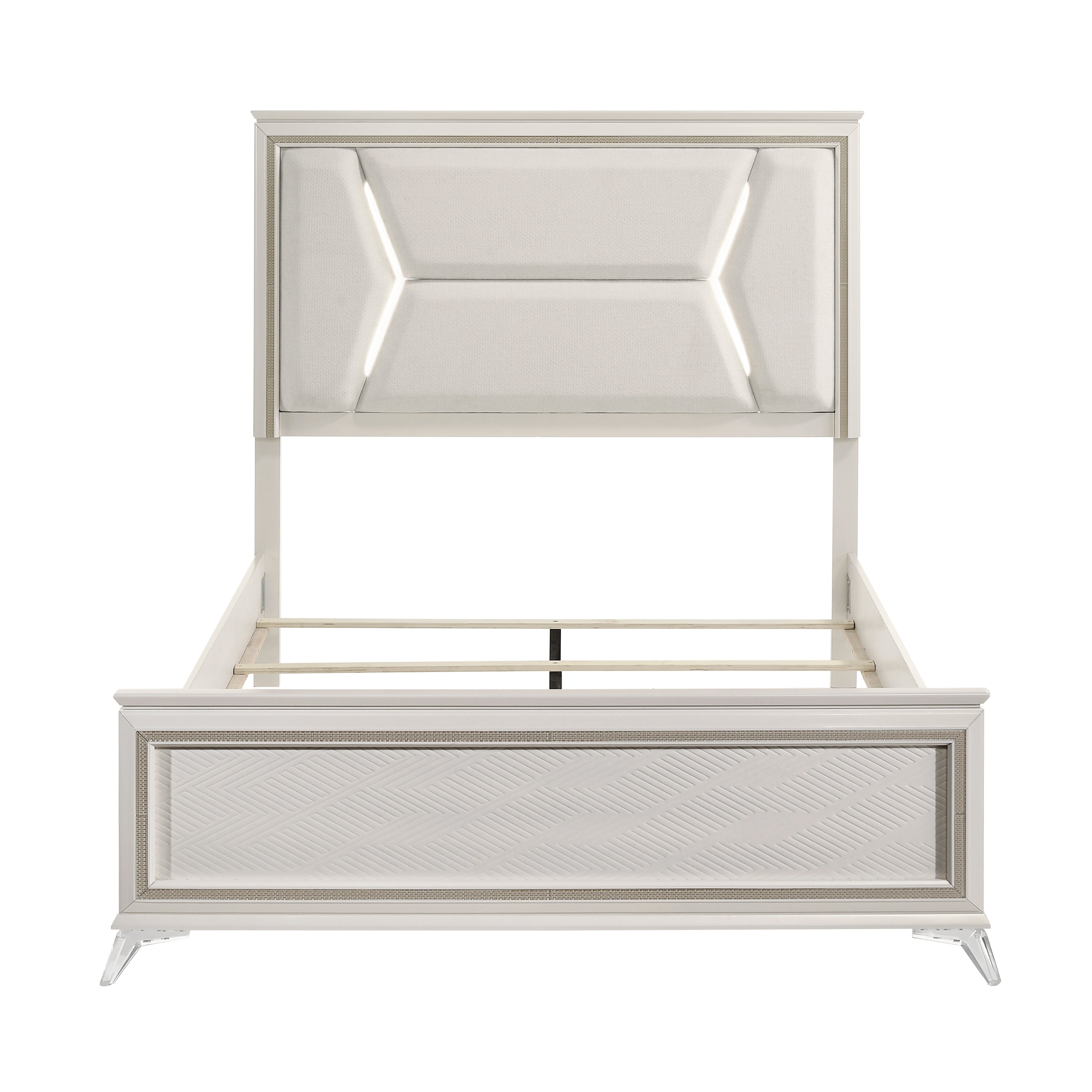 Audra White Queen Panel Bed from Homelegance - Luna Furniture