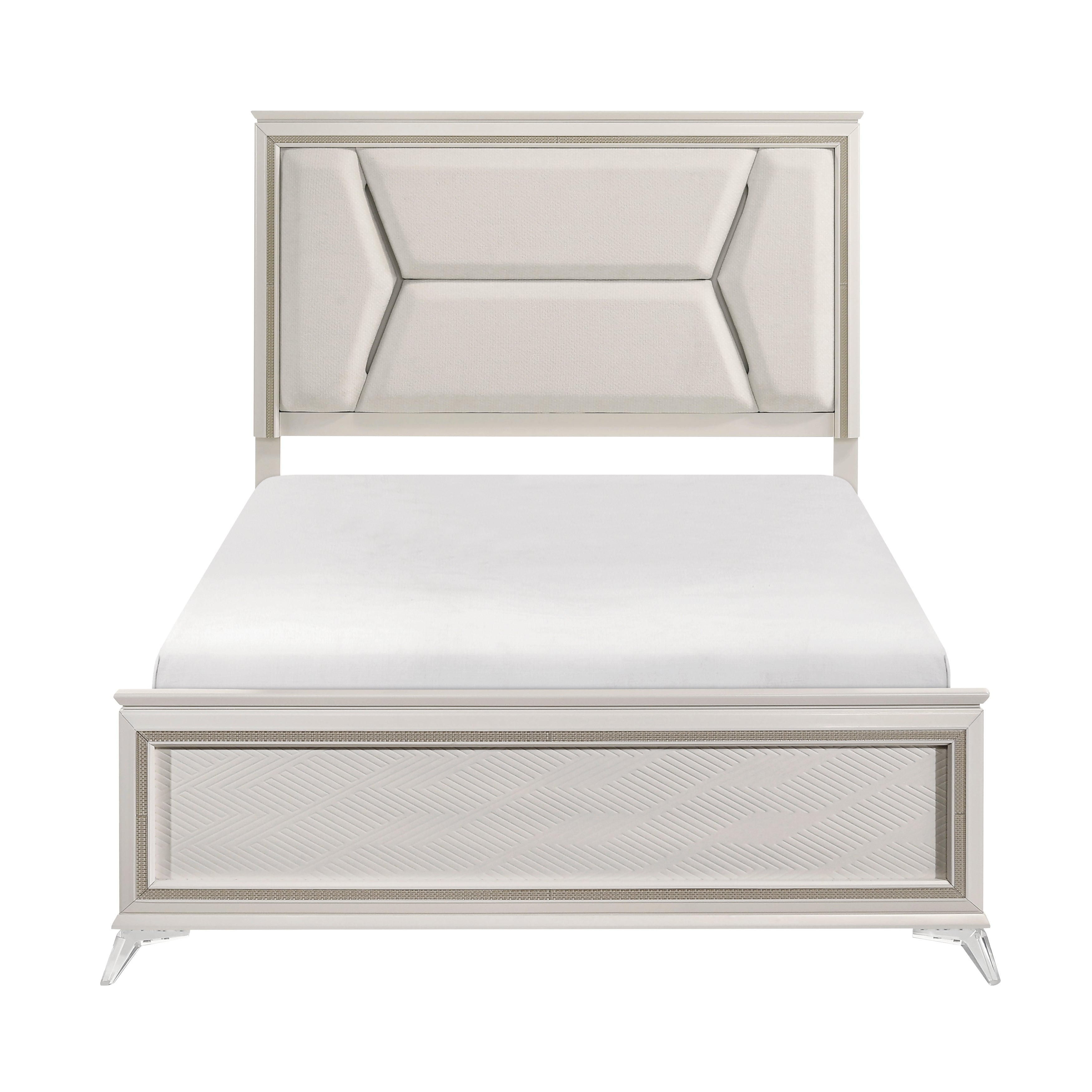 Audra White King Panel Bed from Homelegance - Luna Furniture