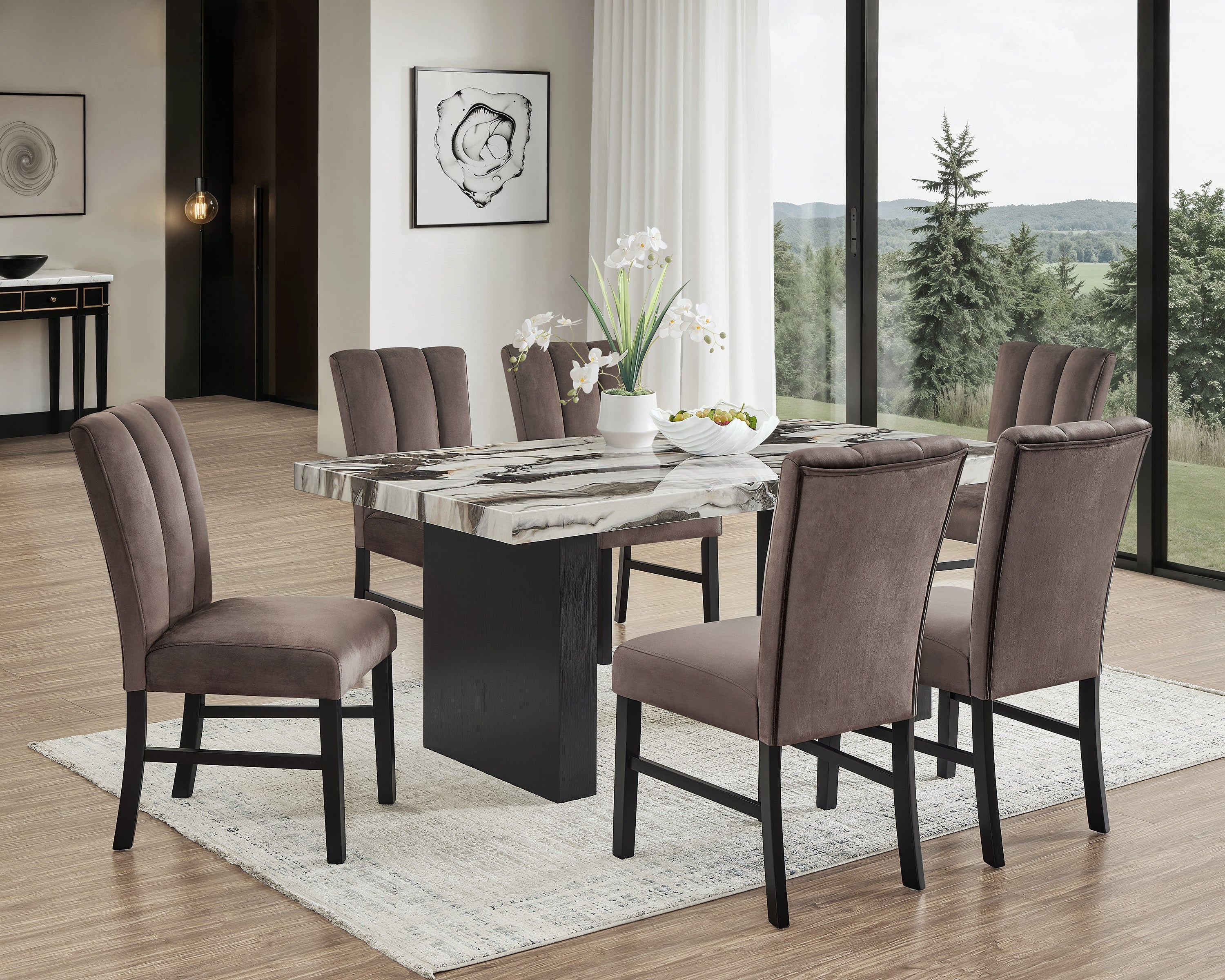 Vega Black/Brown Side Chair, Set of 2 from Crown Mark - Luna Furniture
