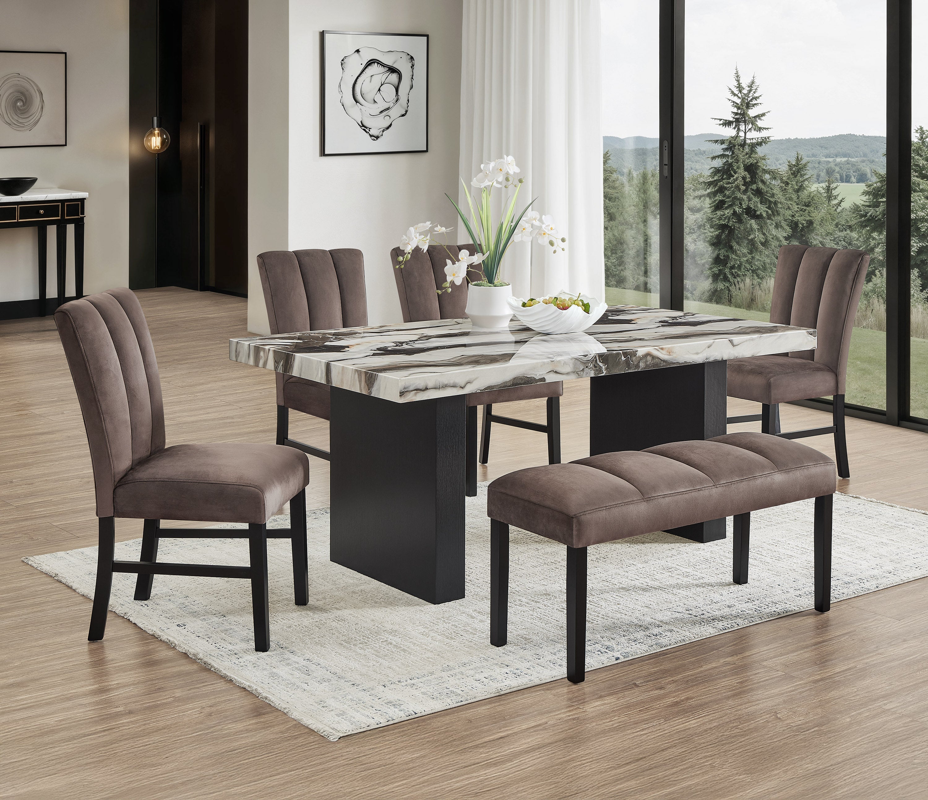 Vega Black/Brown Side Chair, Set of 2 from Crown Mark - Luna Furniture