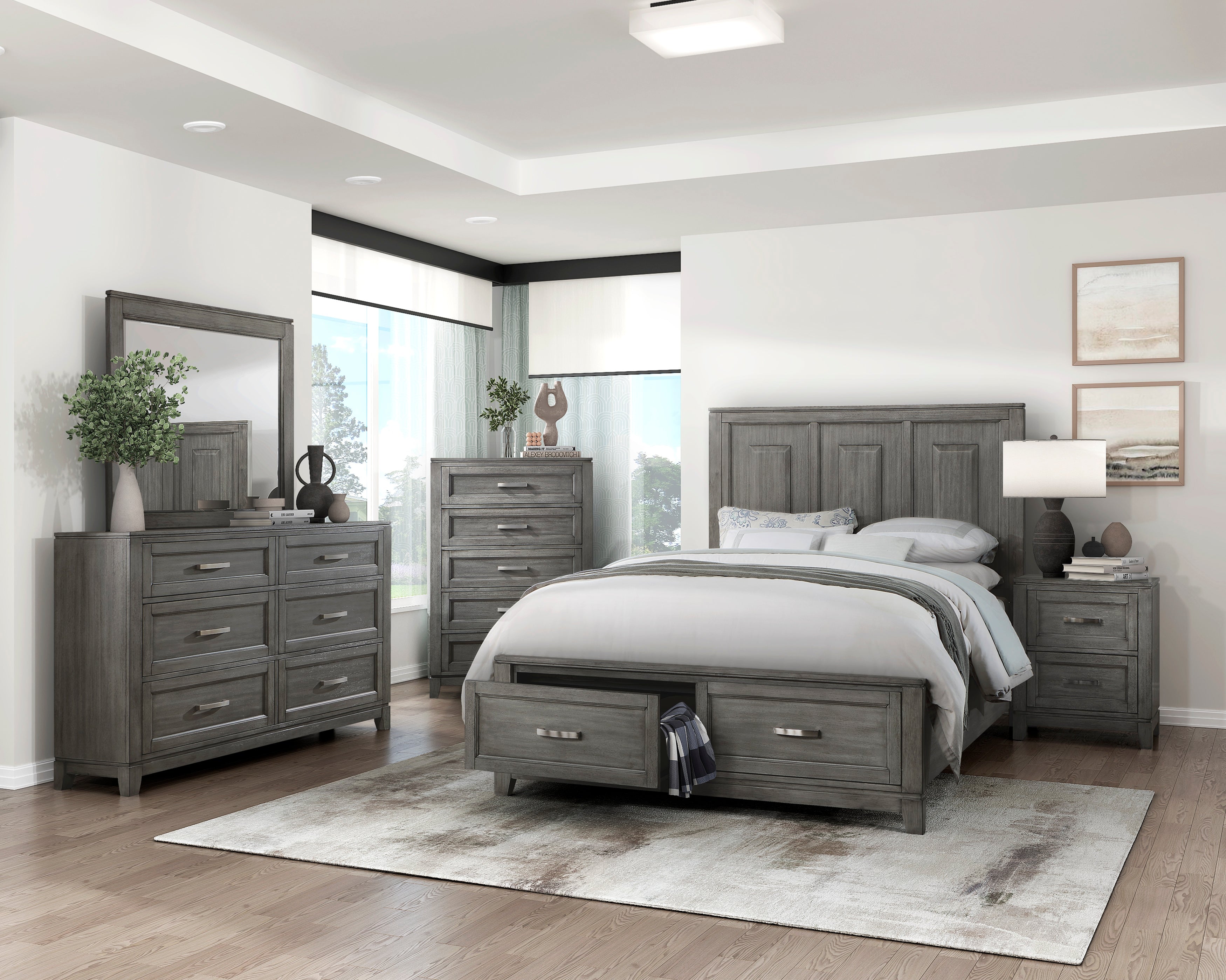 Garretson Gray Queen Storage Platform Bed from Homelegance - Luna Furniture