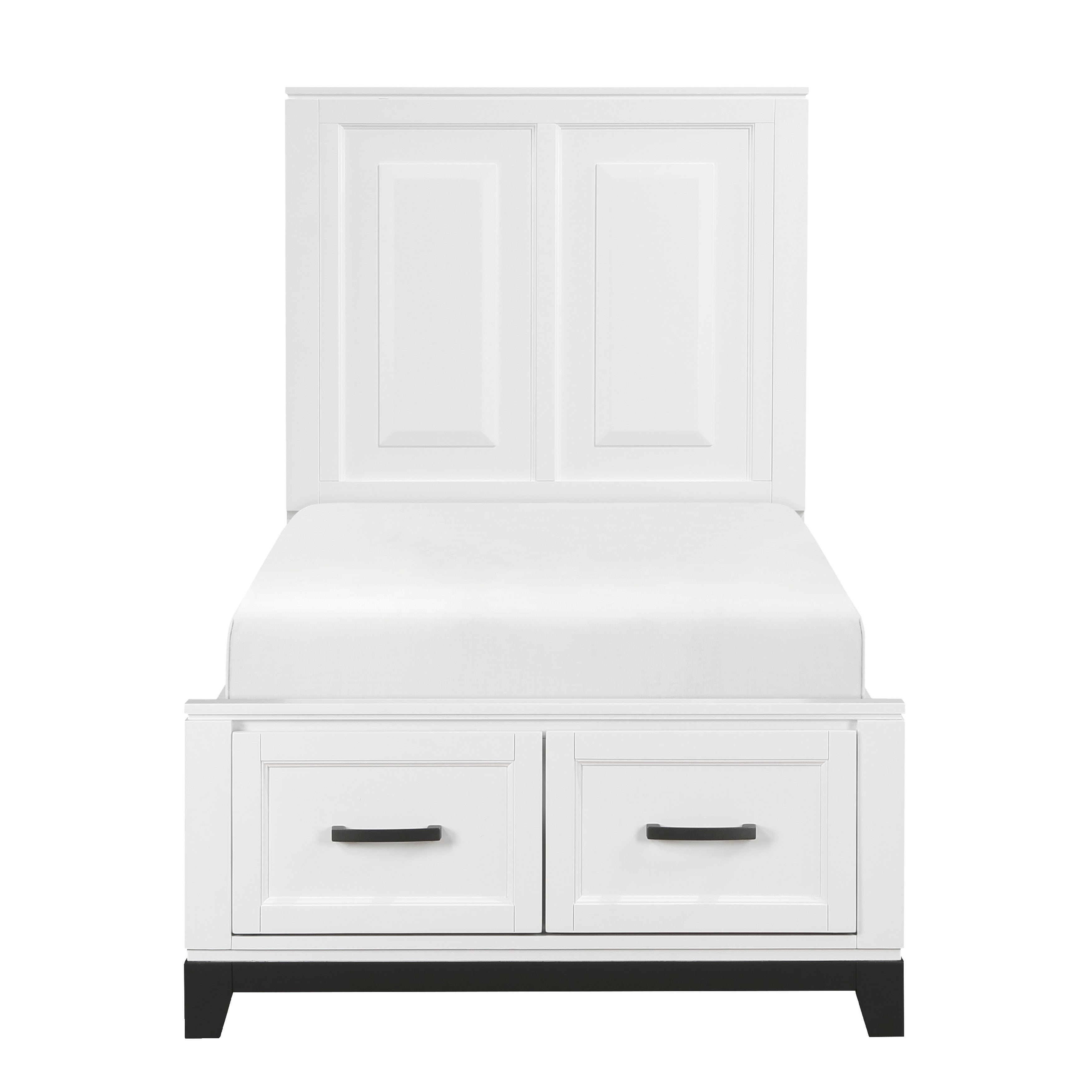 1450WHT-1*4 4-Piece Youth Bedroom Set (Twin Bed, Nightstand, Dresser, Mirror) from Homelegance - Luna Furniture