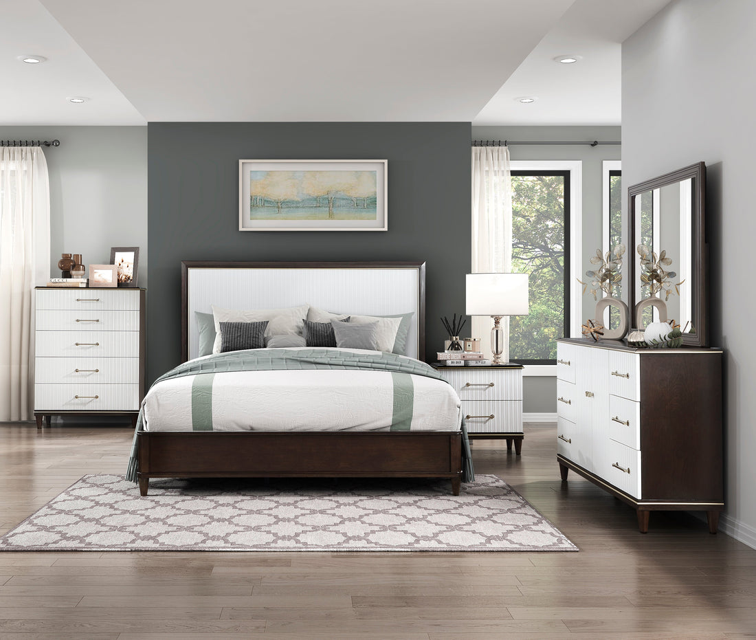 Niles White/Cherry Panel Bedroom Set from Homelegance - Luna Furniture