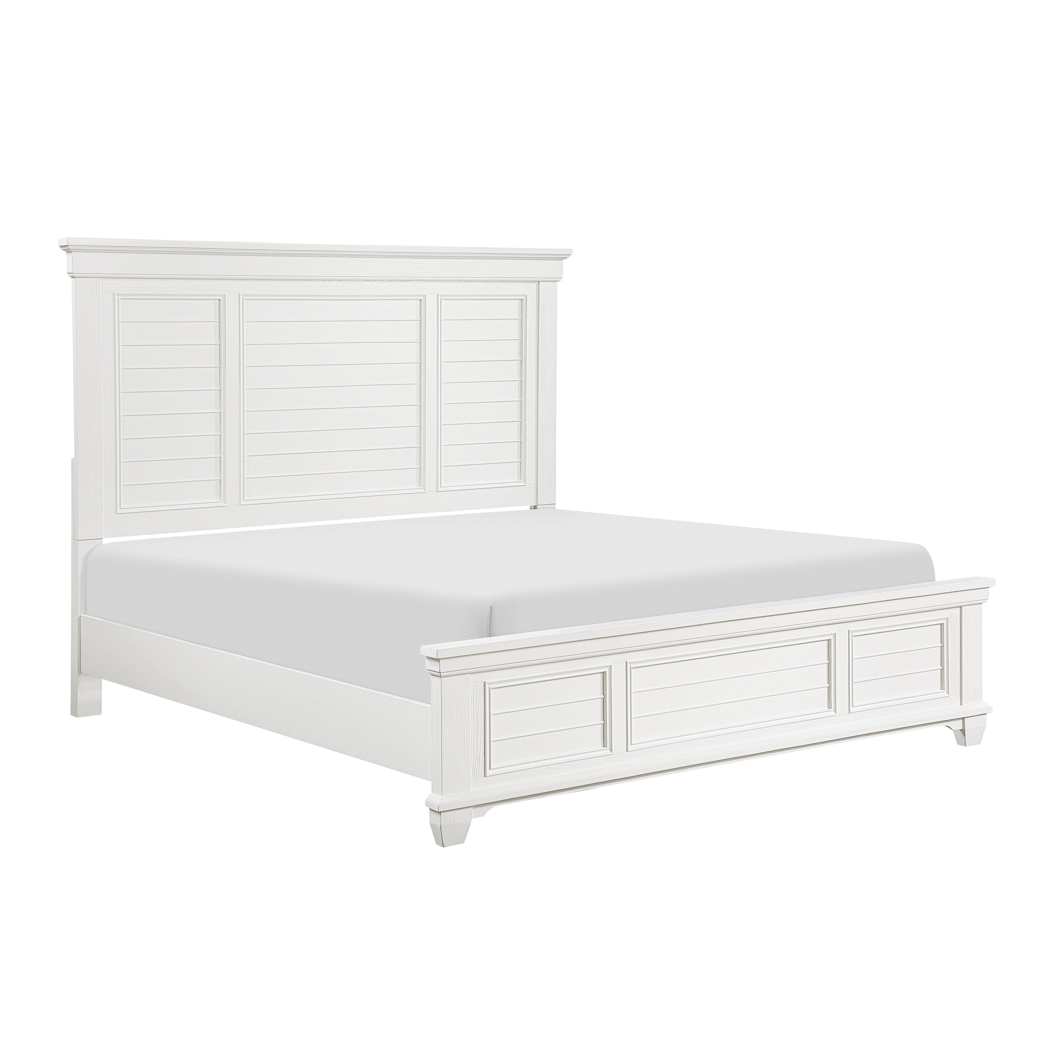 Mackinac White King Panel Bed from Homelegance - Luna Furniture