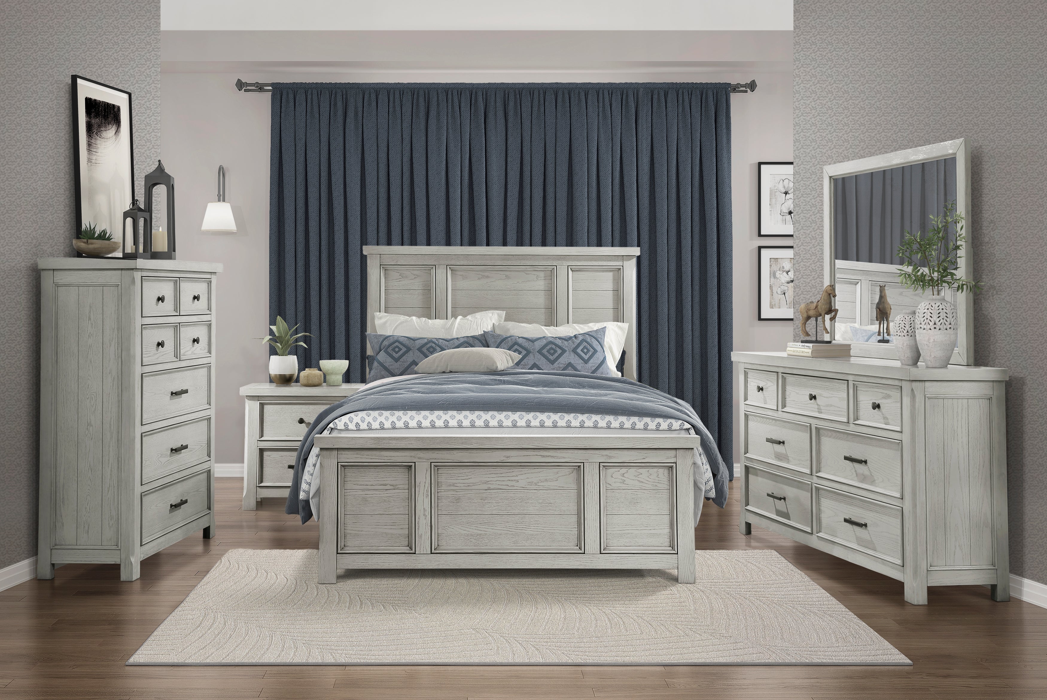 Providence Light Gray Queen Panel Bed from Homelegance - Luna Furniture