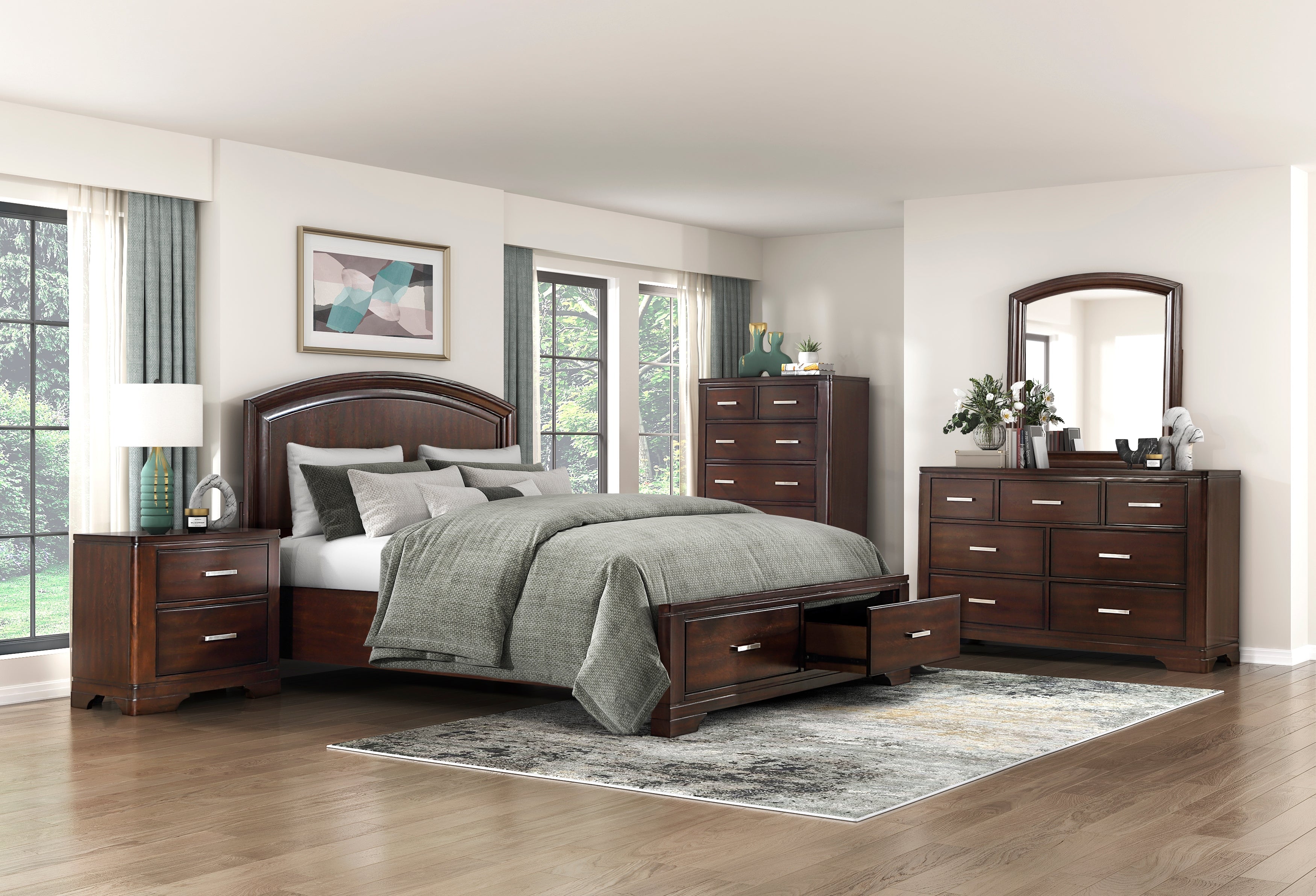 Hudson Cherry Storage Platform Youth Bedroom Set from Homelegance - Luna Furniture