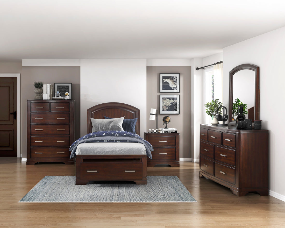 Hudson Cherry Storage Platform Youth Bedroom Set from Homelegance - Luna Furniture