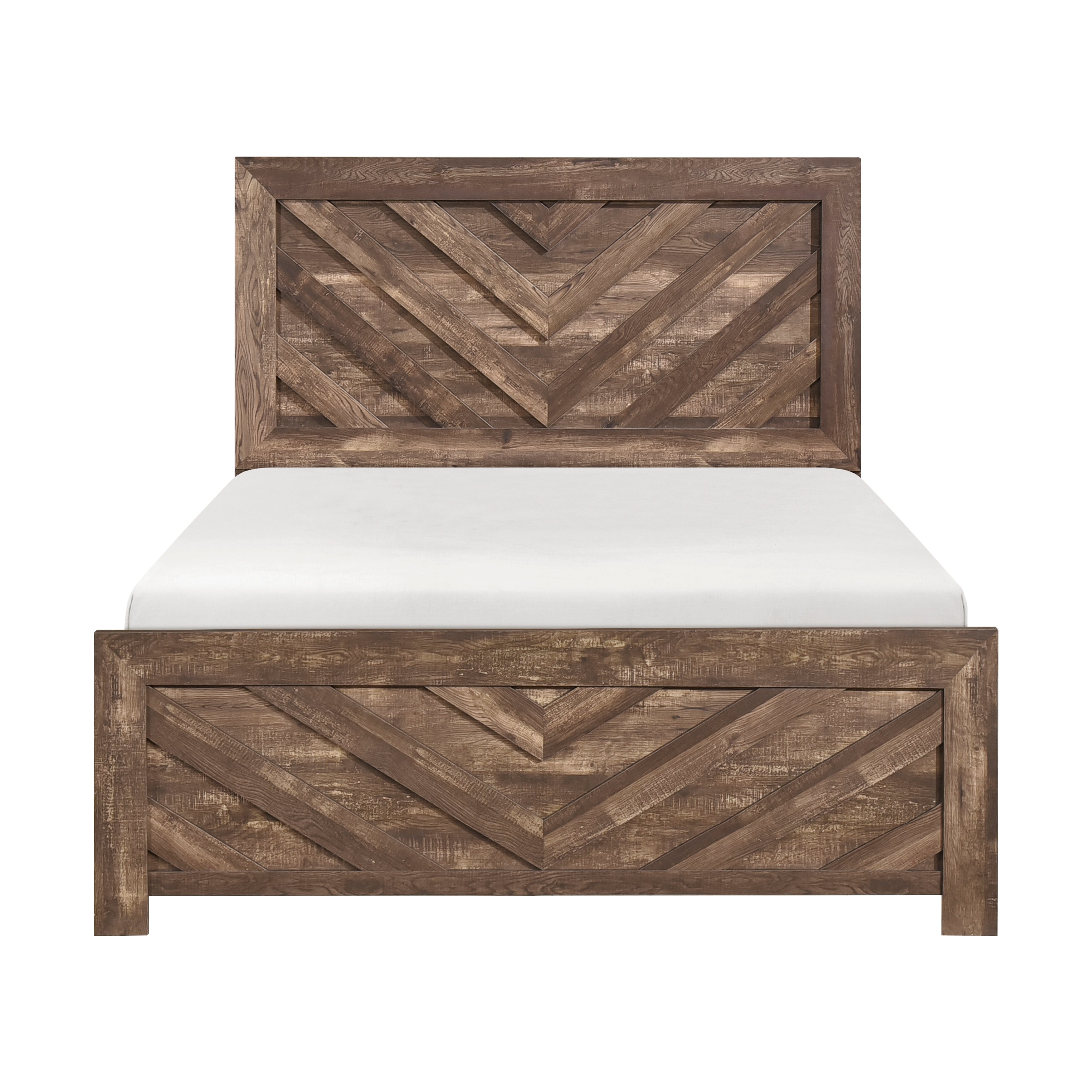 Corbin Brown V-Pattern Full Panel Bed from Homelegance - Luna Furniture