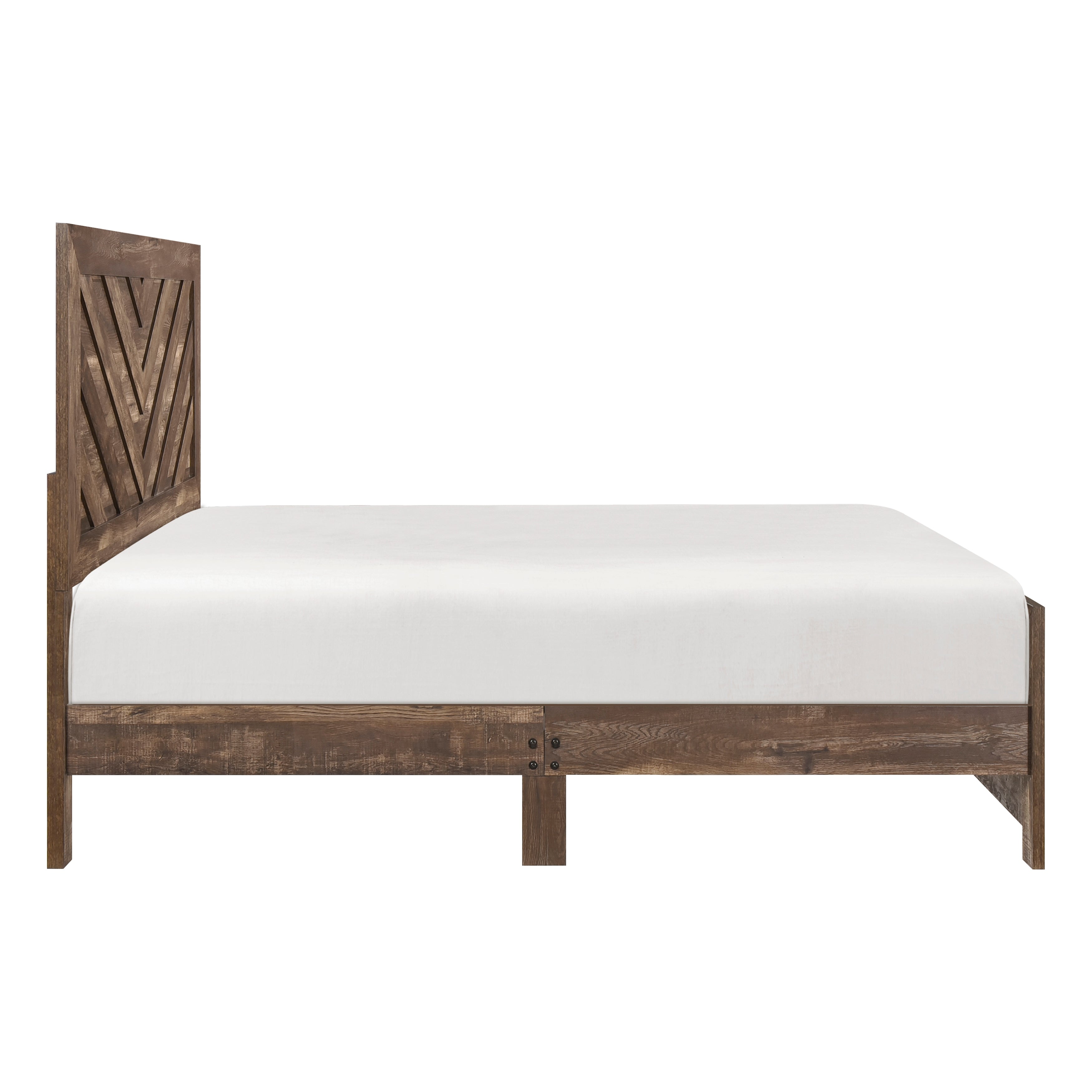 Corbin Brown V-Pattern Full Panel Bed from Homelegance - Luna Furniture