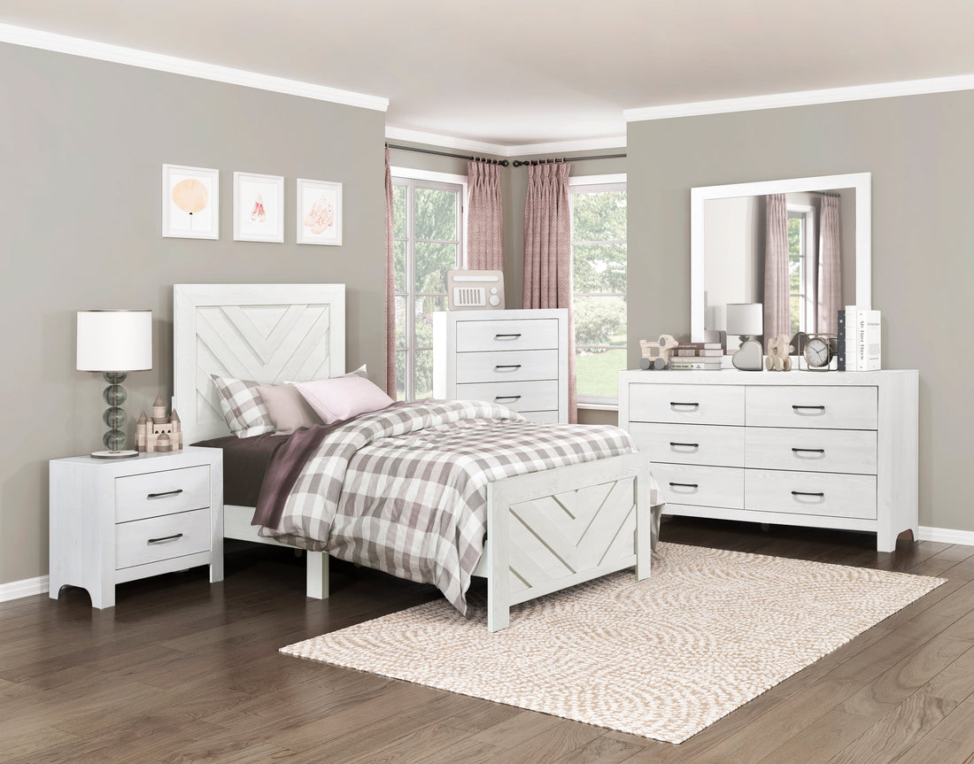 Corbin White V-Pattern Panel Youth Bedroom Set from Homelegance - Luna Furniture