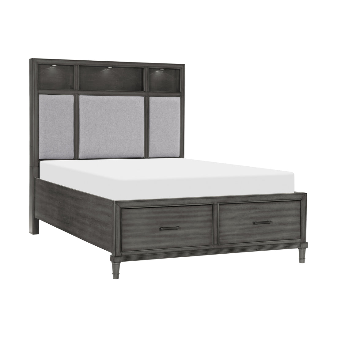 Wittenberry Gray King Storage Platform Bed from Homelegance - Luna Furniture