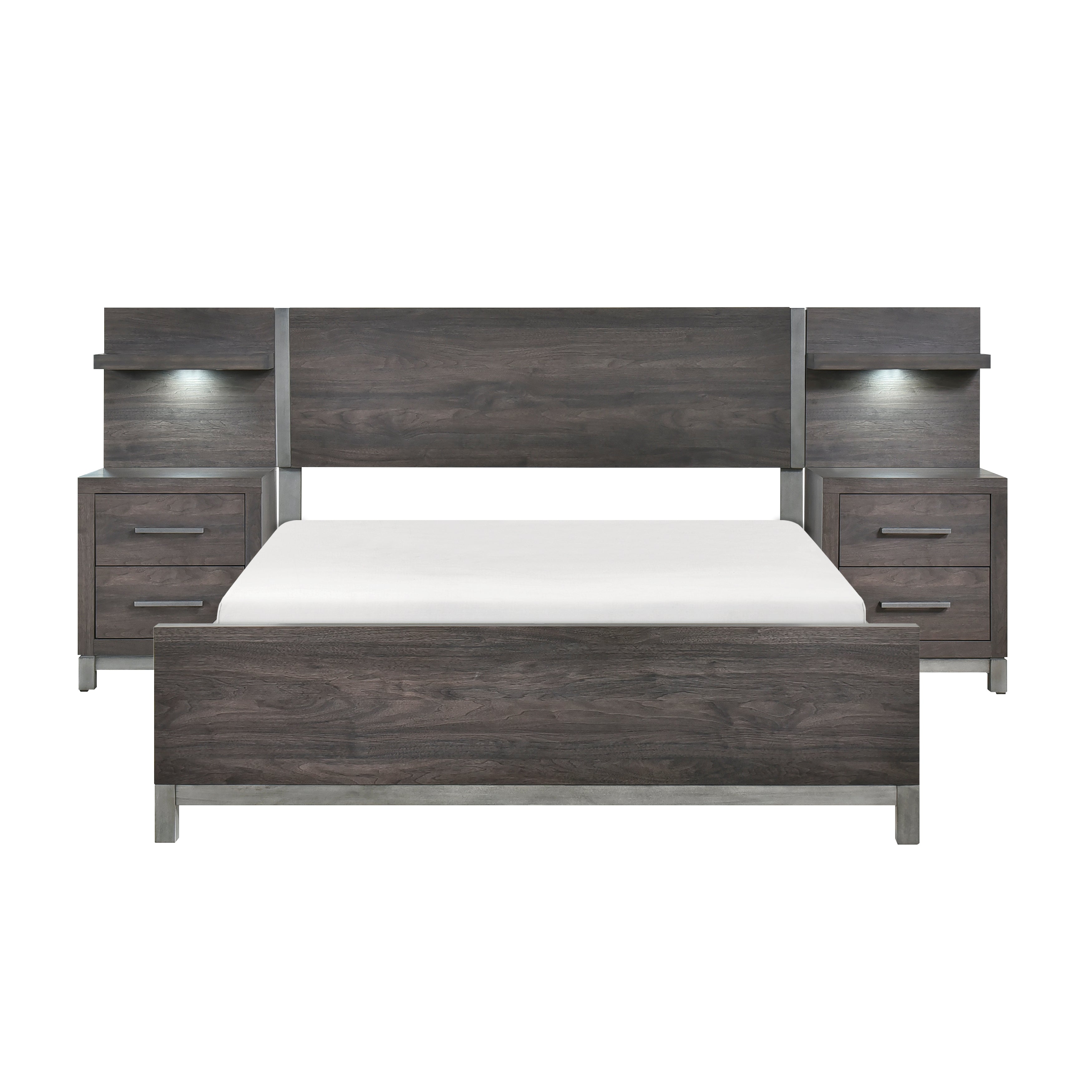 1577DG-1*WB 5pc Set Queen Wall Bed (QB+2NS+2NS-P) - 1577DG-1*WB