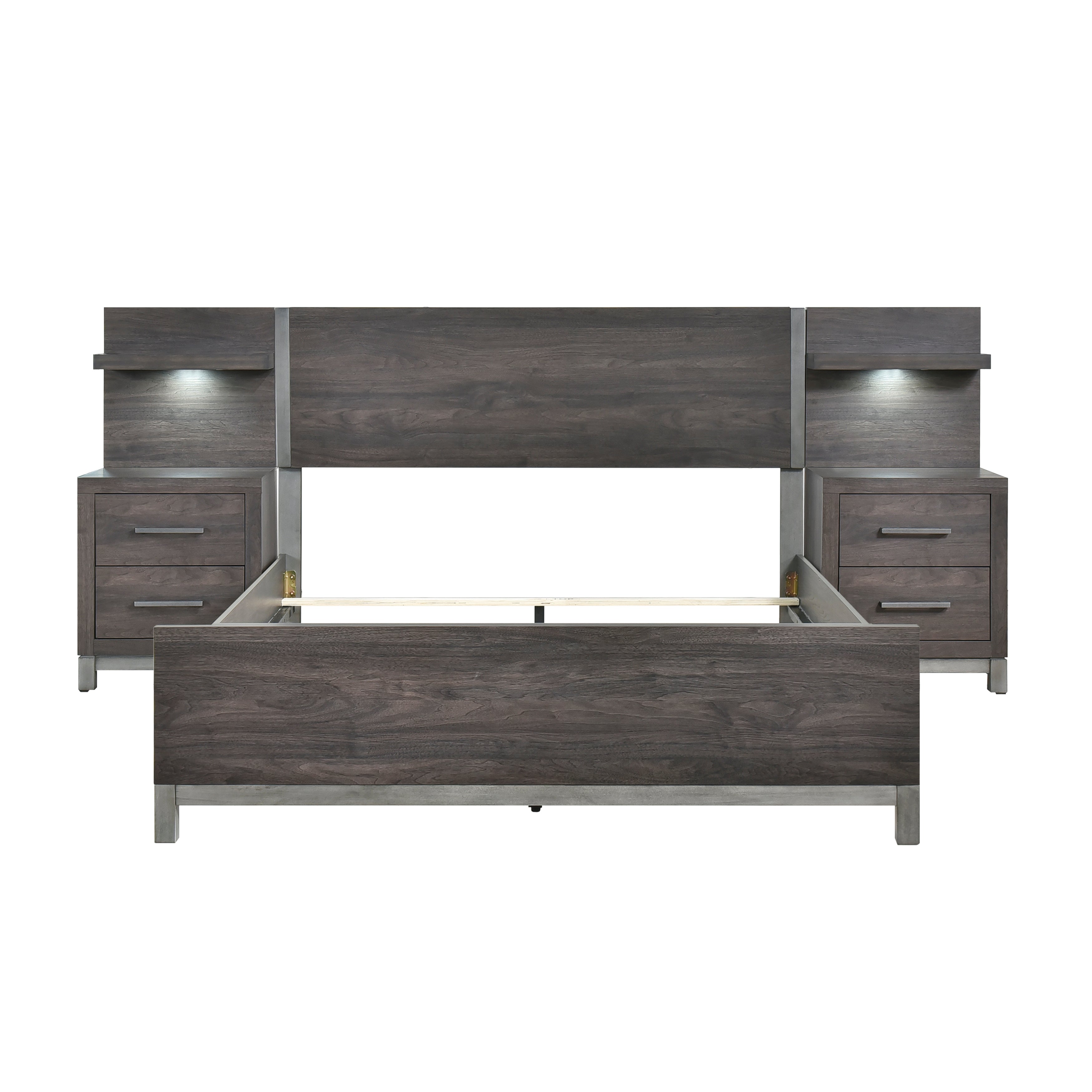 1577DG-1*WB 5pc Set Queen Wall Bed (QB+2NS+2NS-P) - 1577DG-1*WB