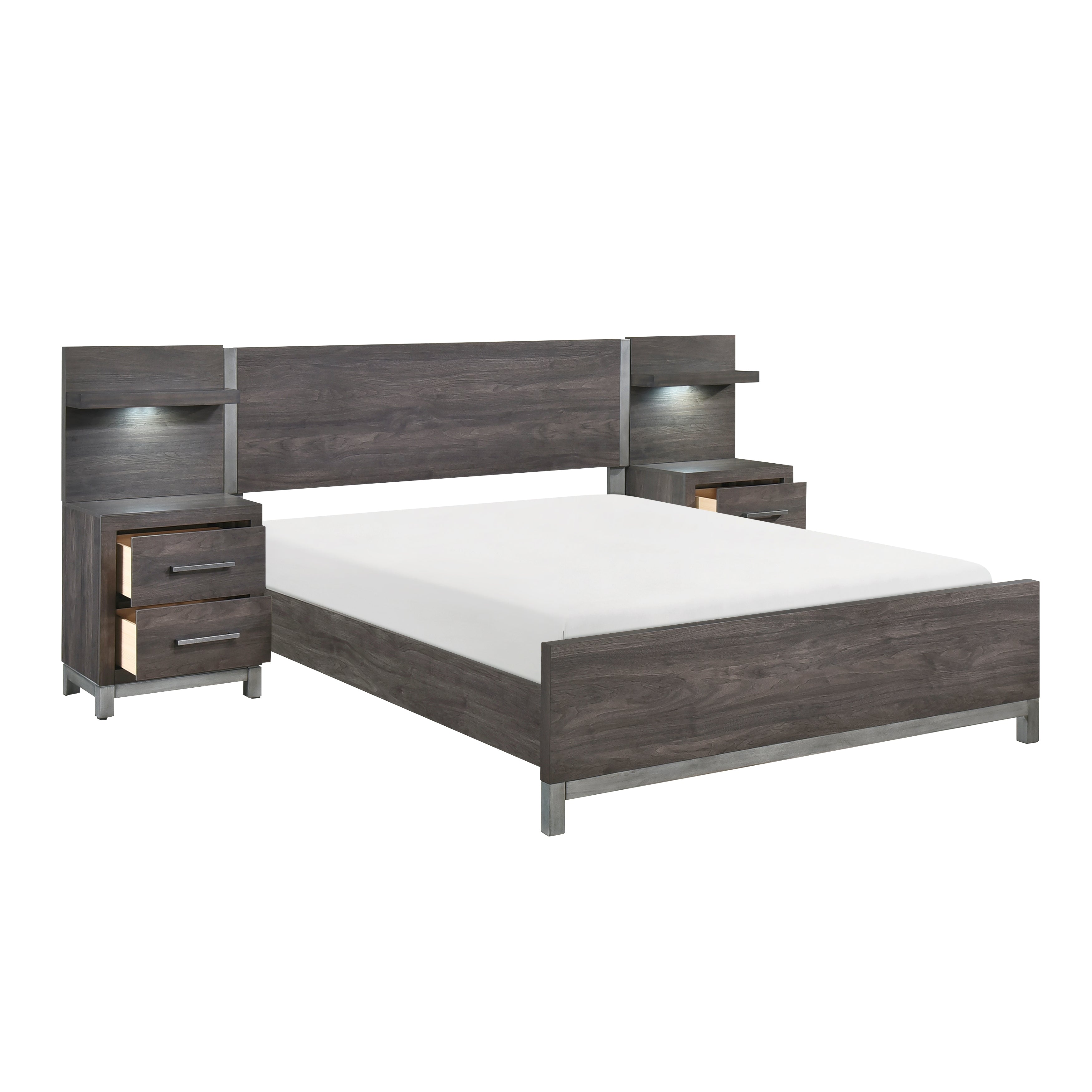 1577DG-1*WB 5pc Set Queen Wall Bed (QB+2NS+2NS-P) - 1577DG-1*WB