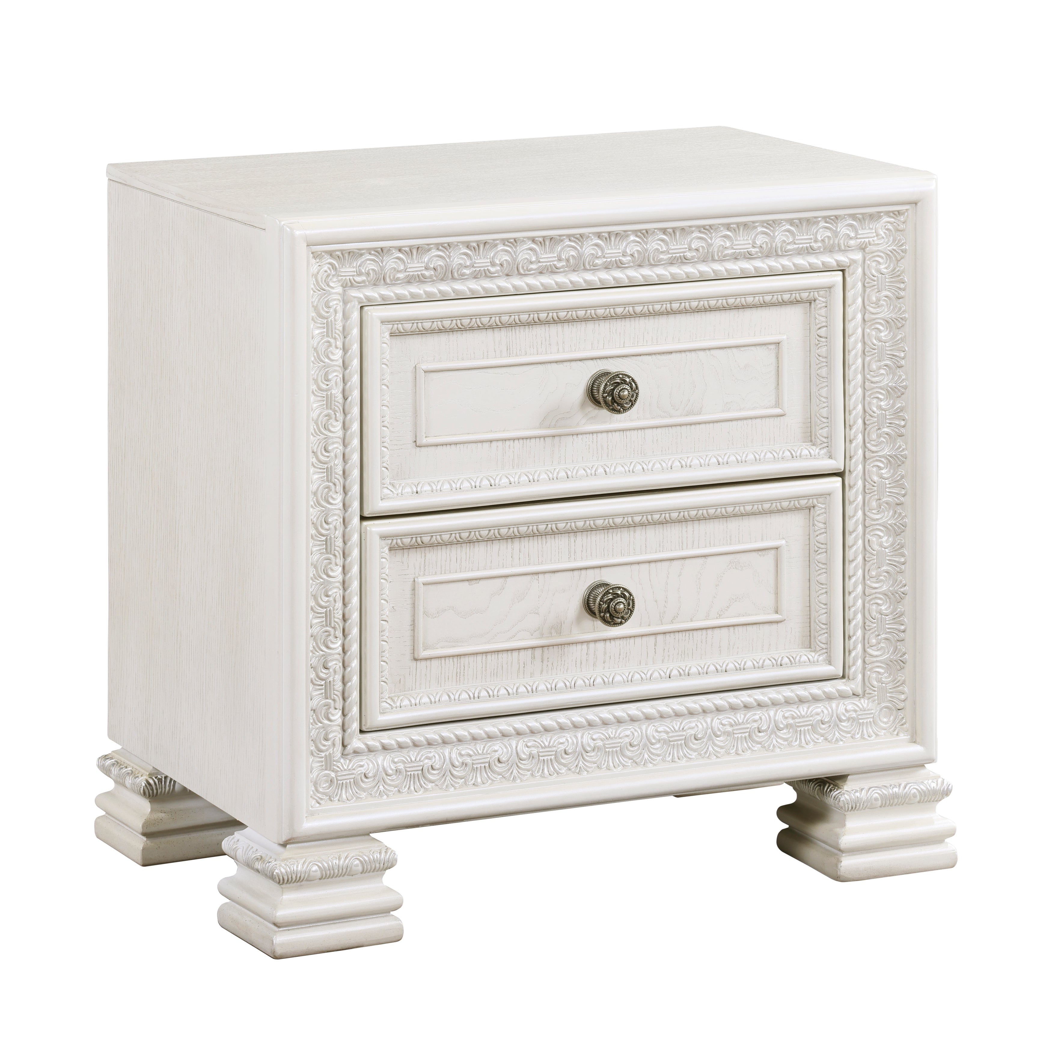 Theodora Pearl White Panel Bedroom Set from Homelegance - Luna Furniture