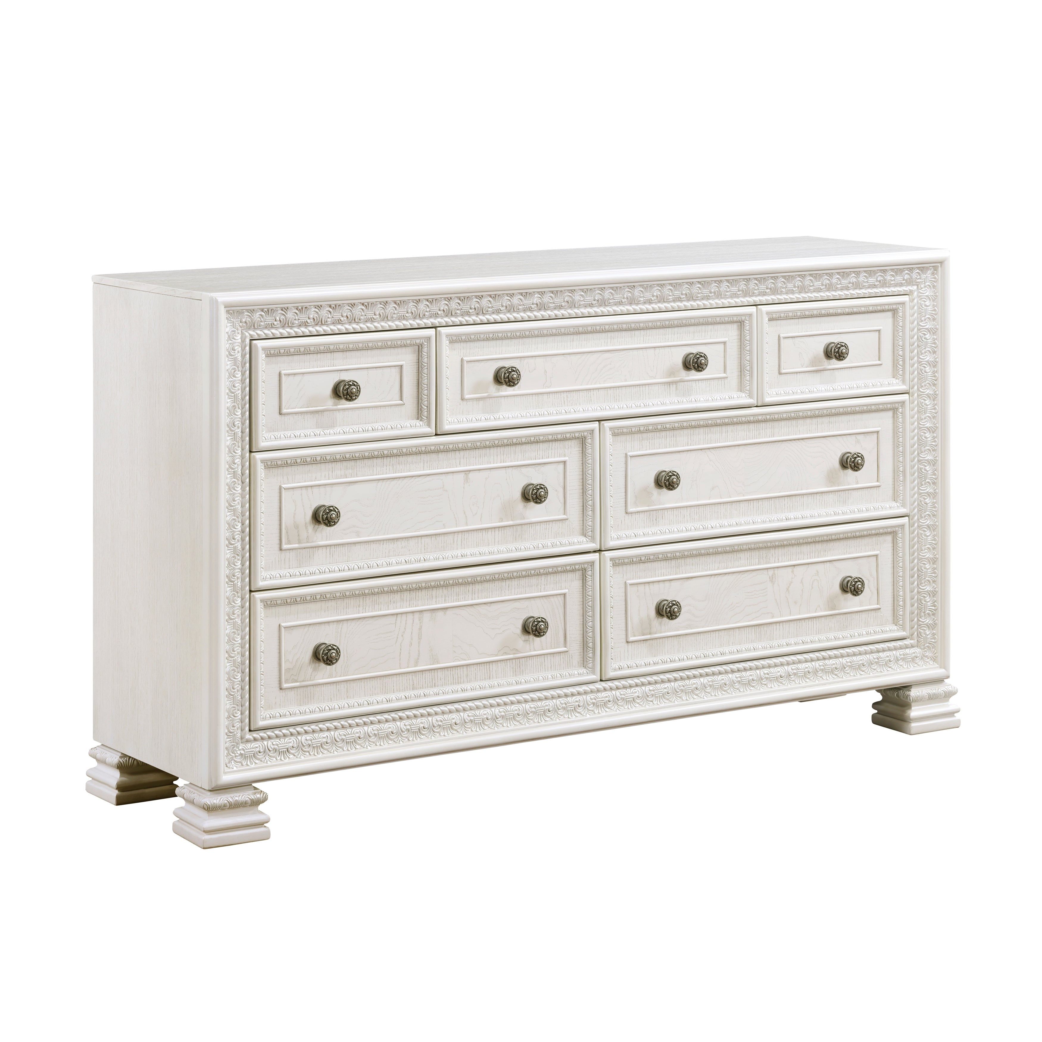 Theodora Pearl White Panel Bedroom Set from Homelegance - Luna Furniture