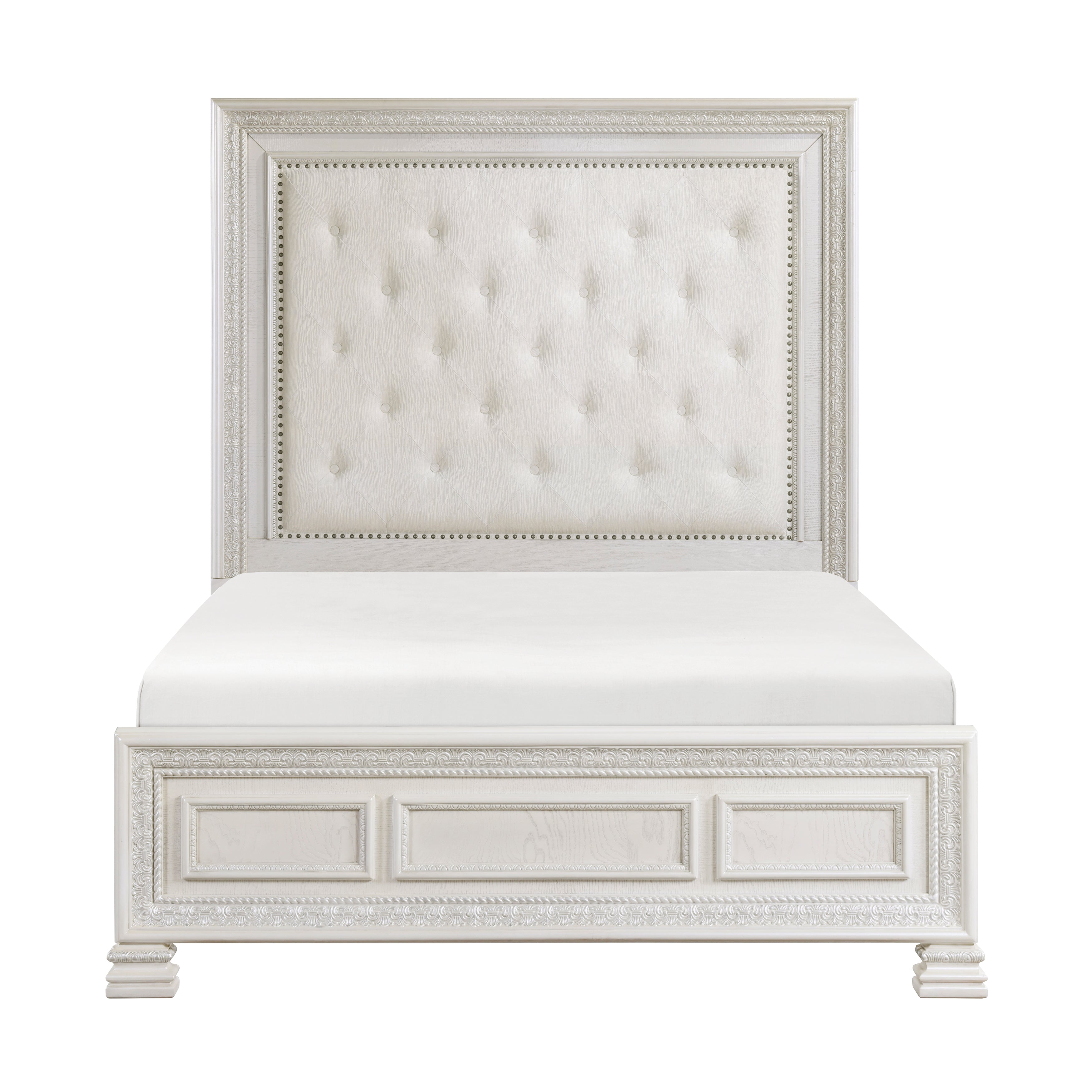 Theodora Pearl White Panel Bedroom Set from Homelegance - Luna Furniture