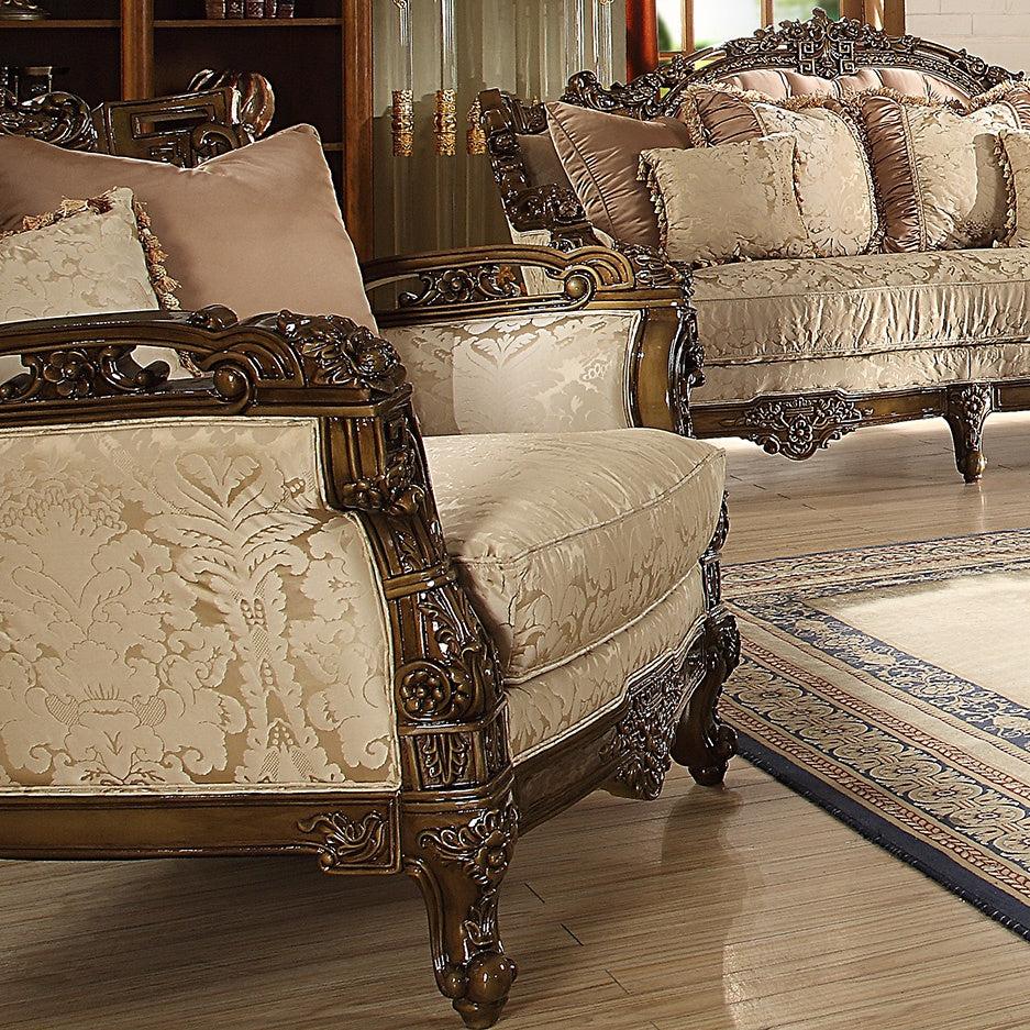 HD-1609 Metallic Antique Gold/Perfect Brown Chair